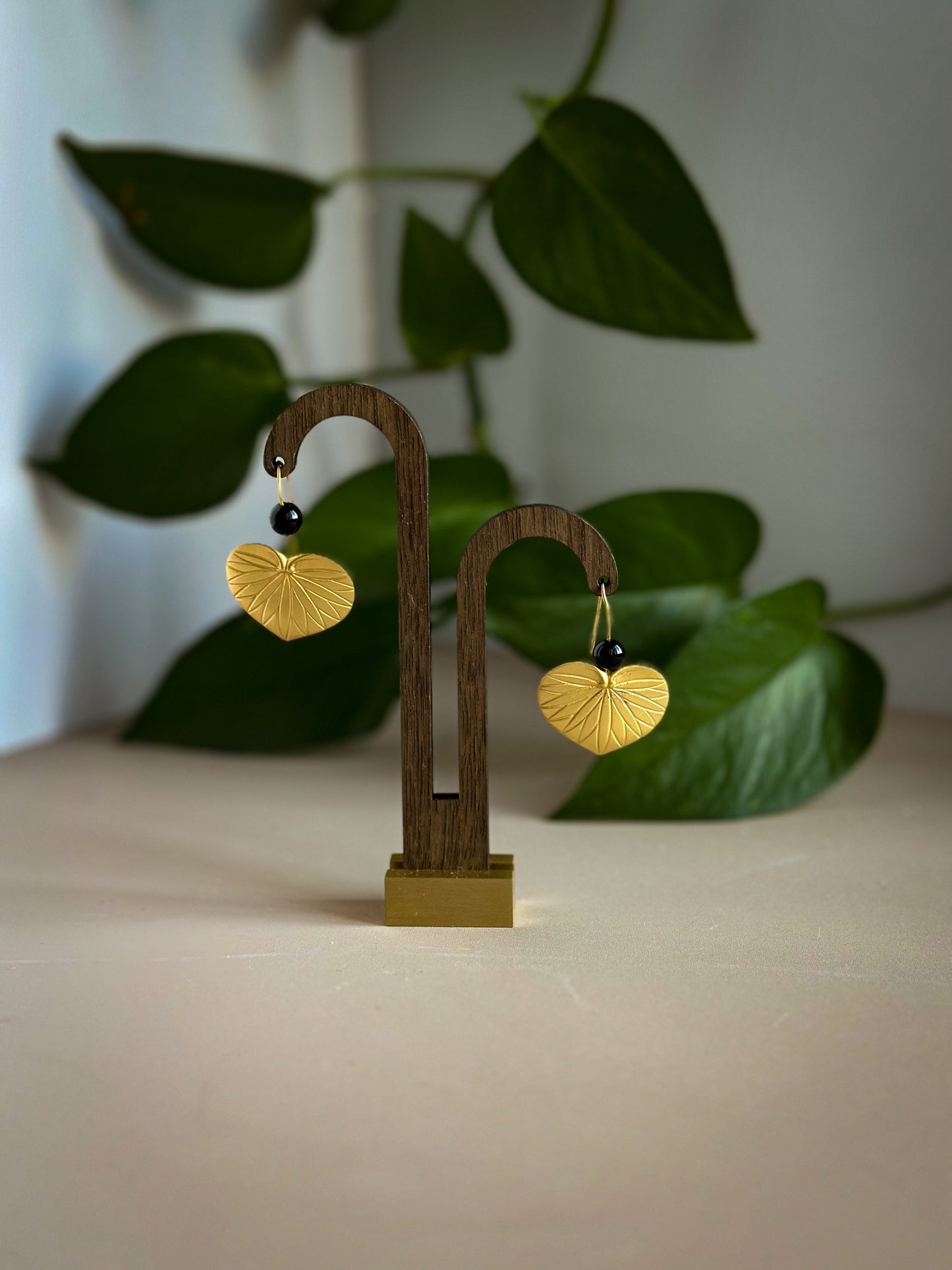 Avon Heart Shape Matt Gold Earrings