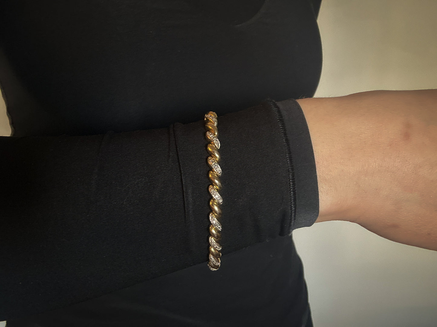 Two Tone Diamond Accent Tennis Bracelet