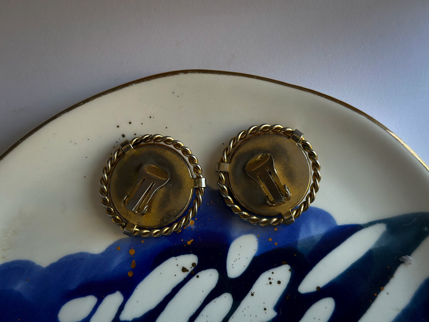Gold Round Chunky Earrings