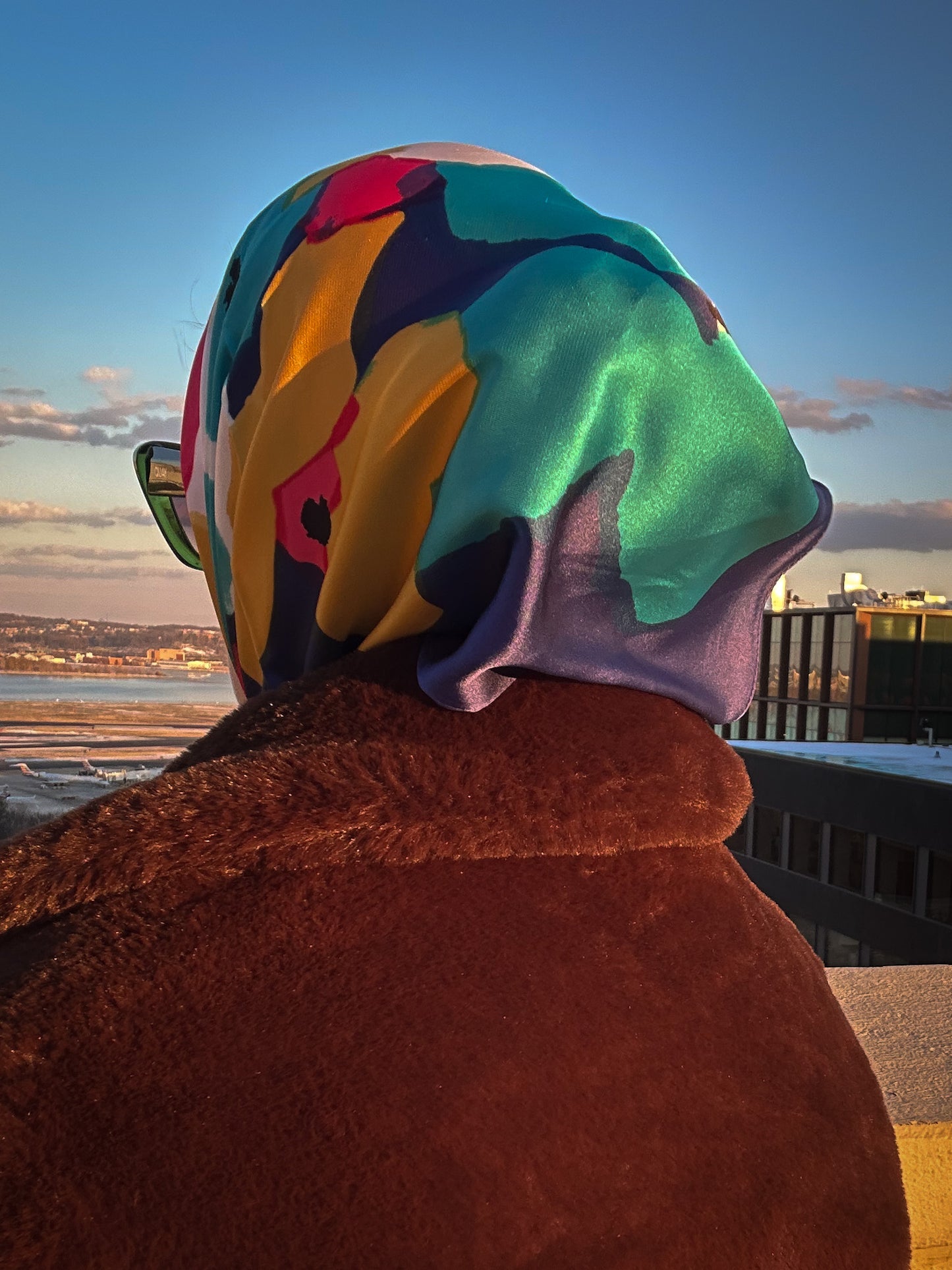 Multi-Color Silk Satin Scarf