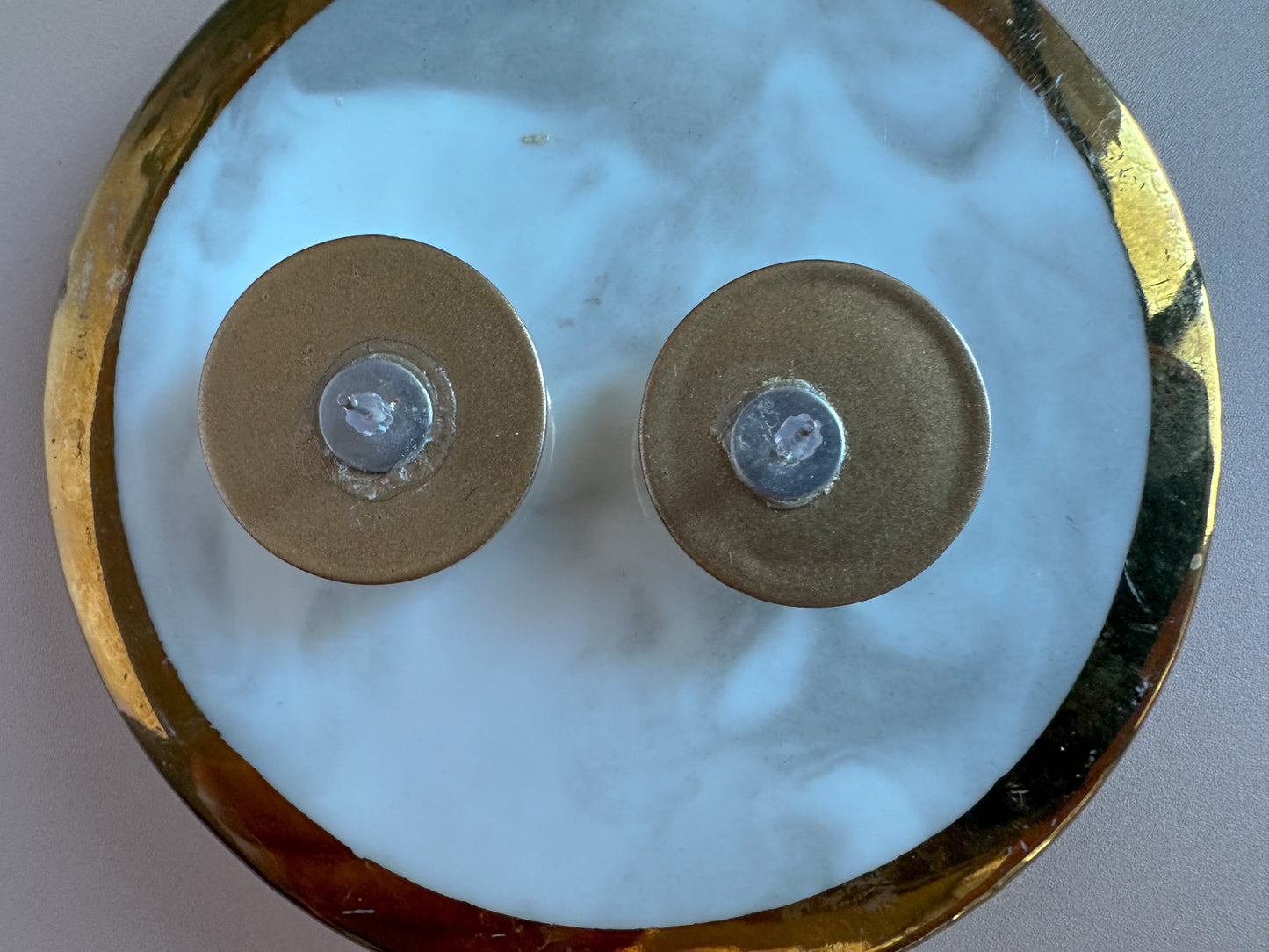 Round Olive Green Acrylic Earrings
