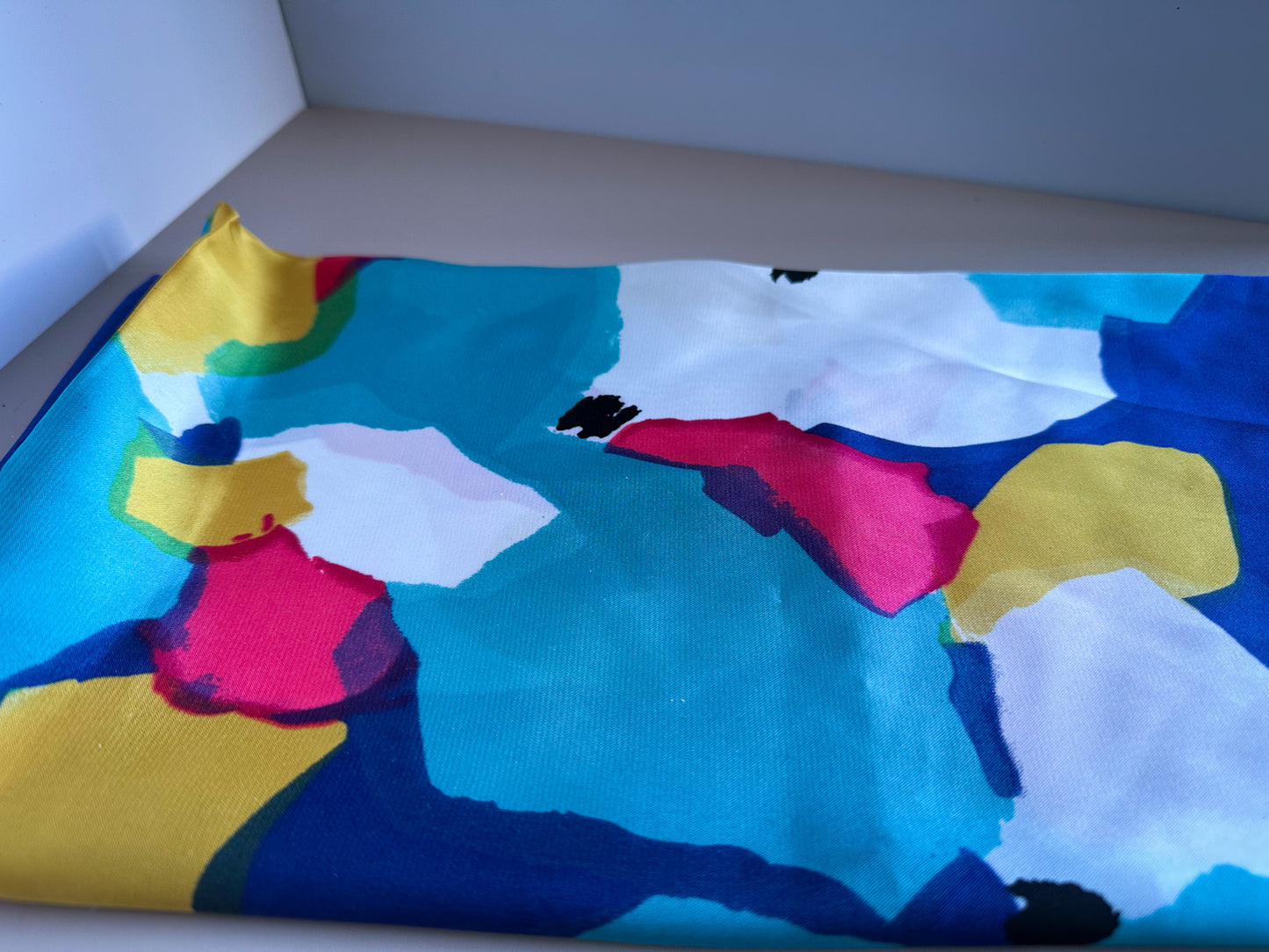 Multi-Color Silk Satin Scarf