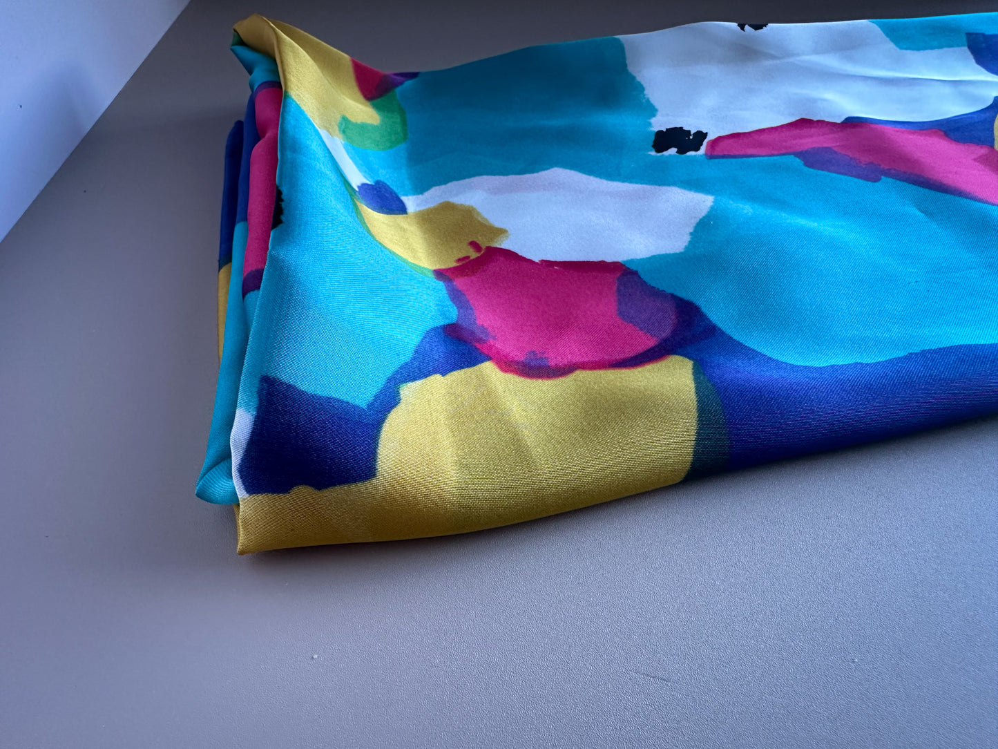 Multi-Color Silk Satin Scarf