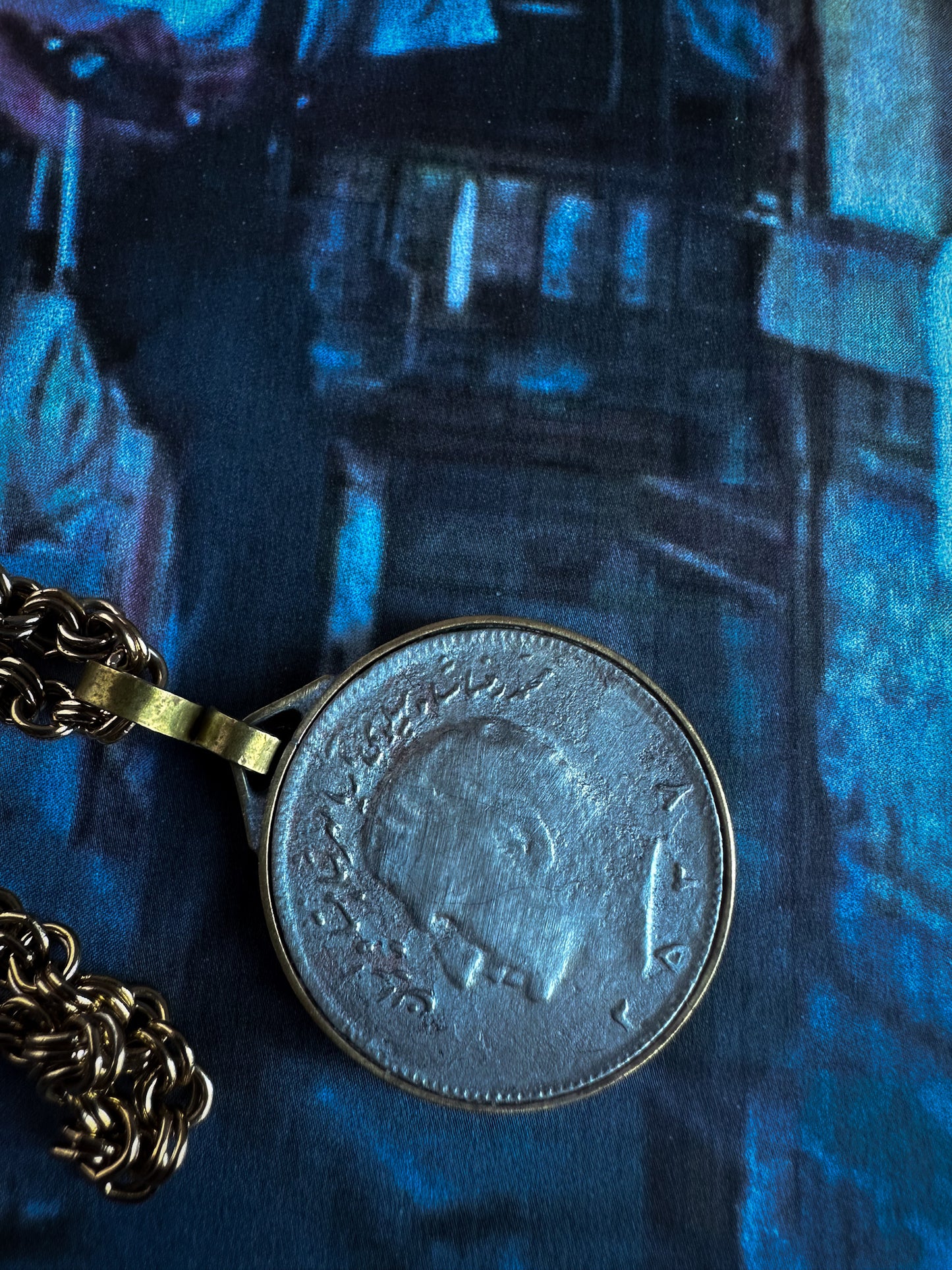Pahlavi Rial Coin Pendant Necklace – Circa 1973