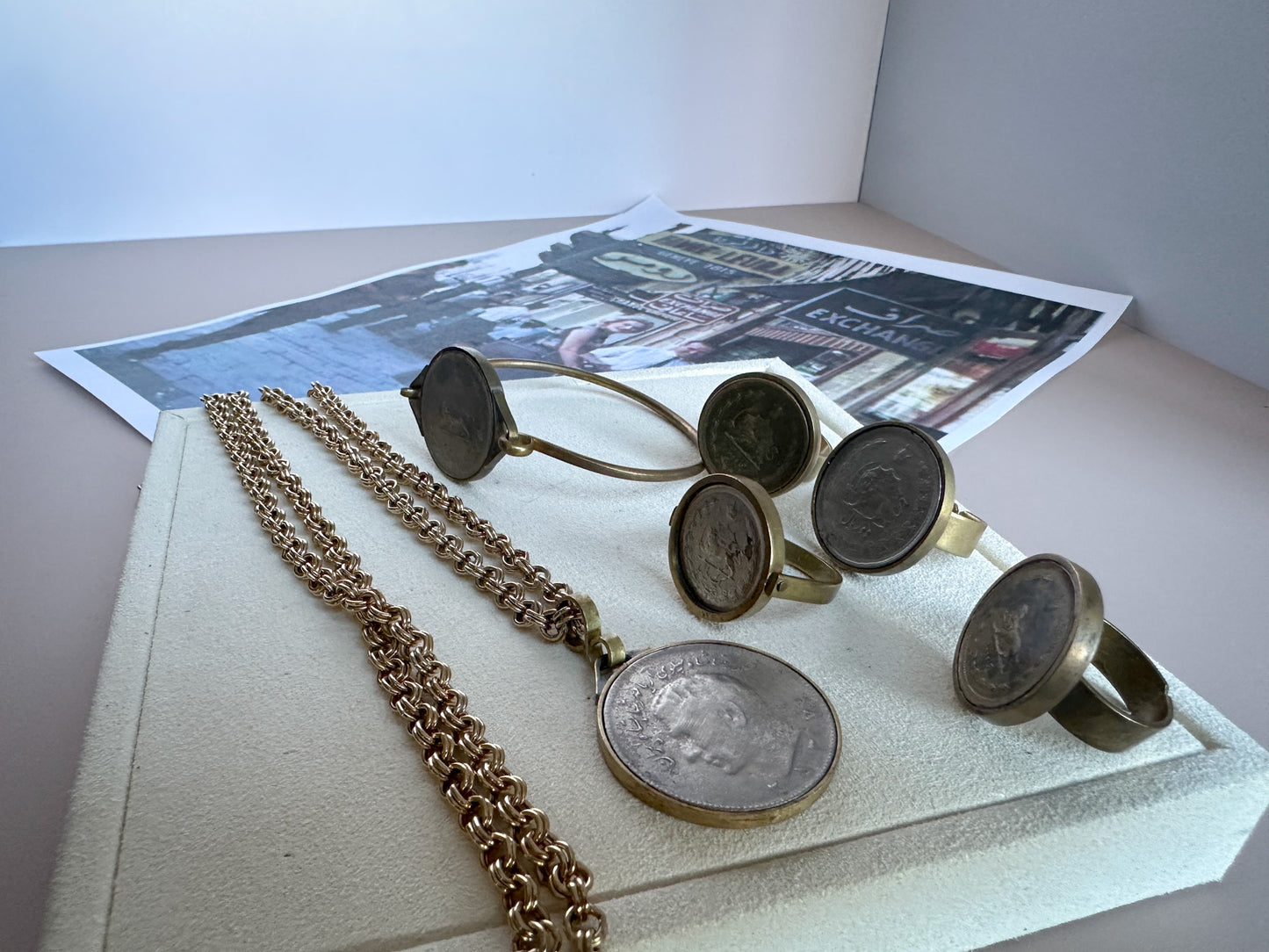 Pahlavi Rial Coin Pendant Necklace – Circa 1973