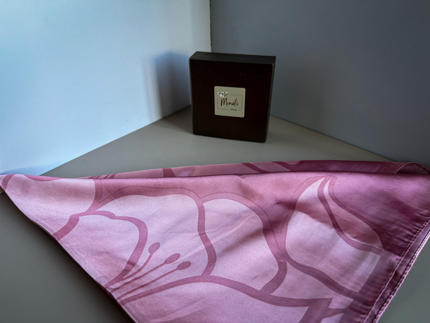 Rose Petal Silk-Blend Scarf in Pink & Ivory