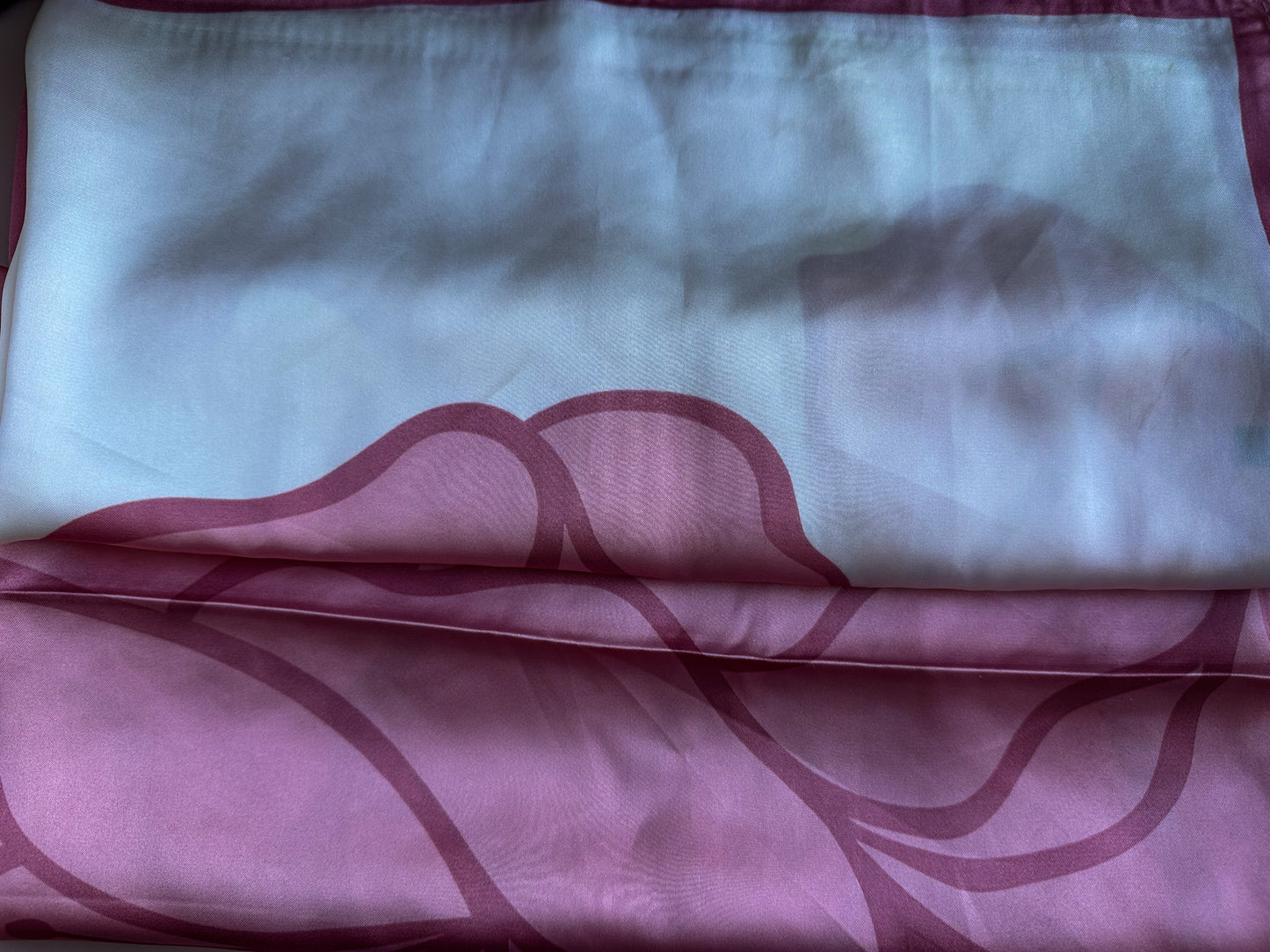 Rose Petal Silk-Blend Scarf in Pink & Ivory