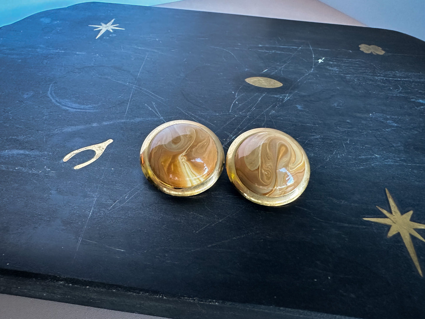 Round Acrylic Stud Earrings