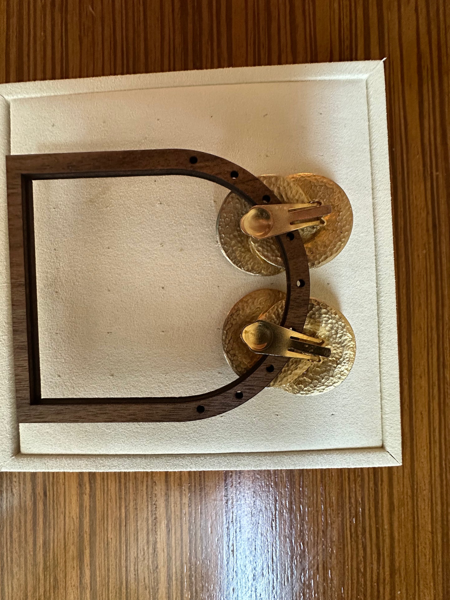 Gold Double Round Earrings