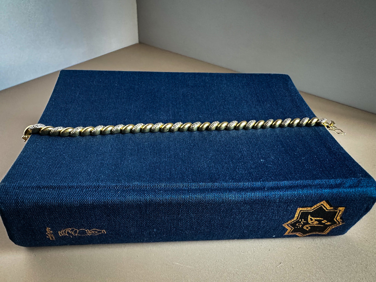 Two Tone Diamond Accent Tennis Bracelet