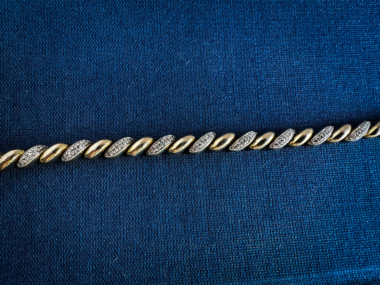 Two Tone Diamond Accent Tennis Bracelet