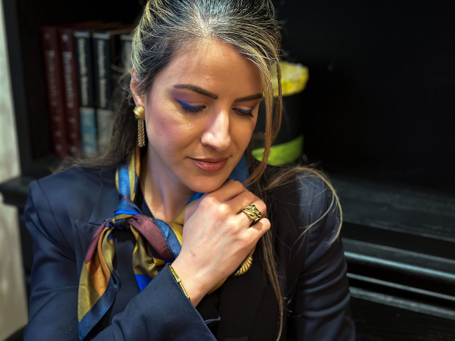 Golden Whirl: 1960s Sculptural Leaf Statement Ring