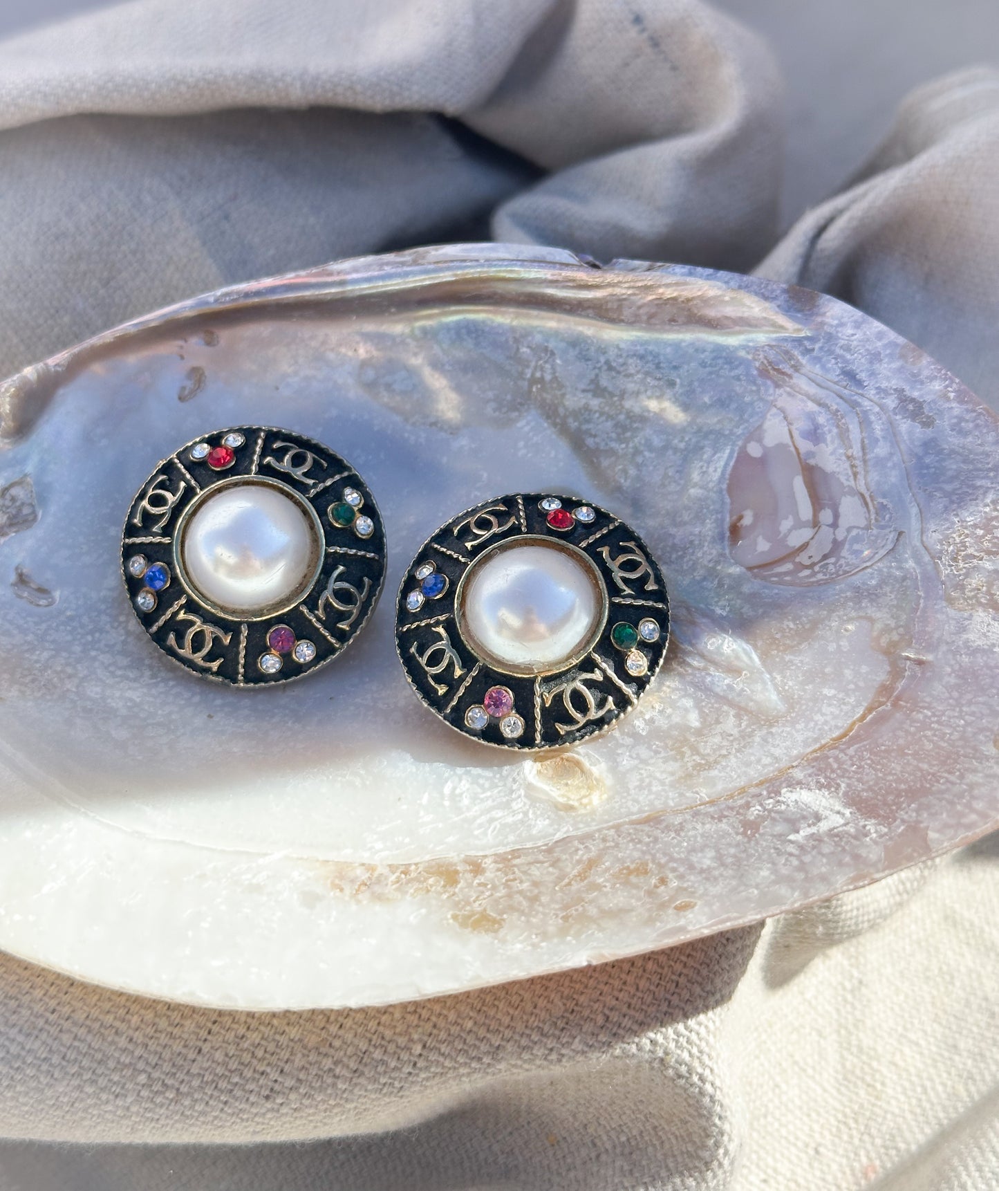 White Clip-On Earrings