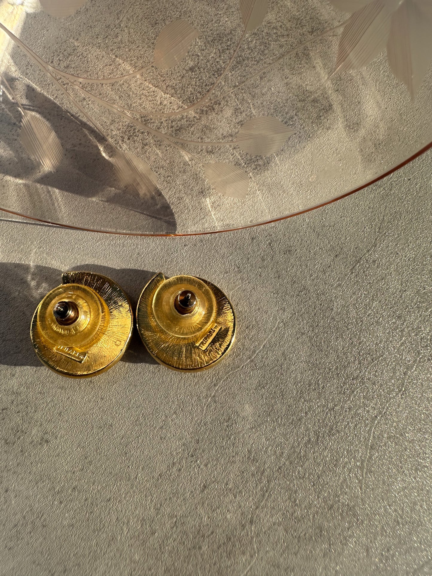 1990s Trifari Signed Stud Earrings