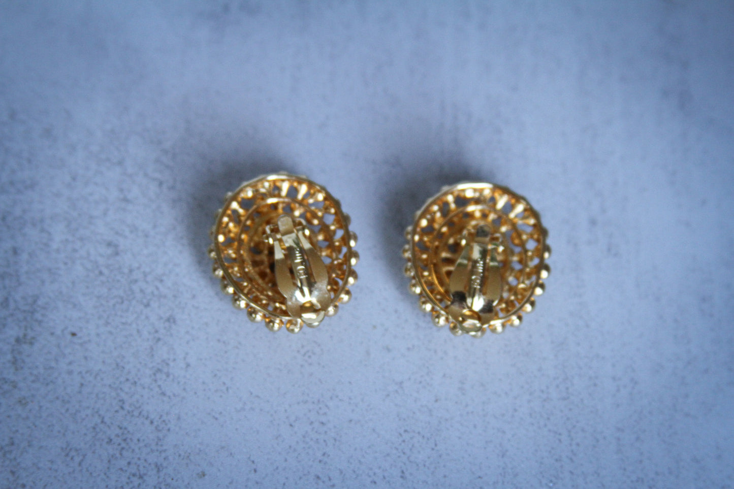 FO INC Beaded Dome Clip-On Earrings – Gold Cluster Studs