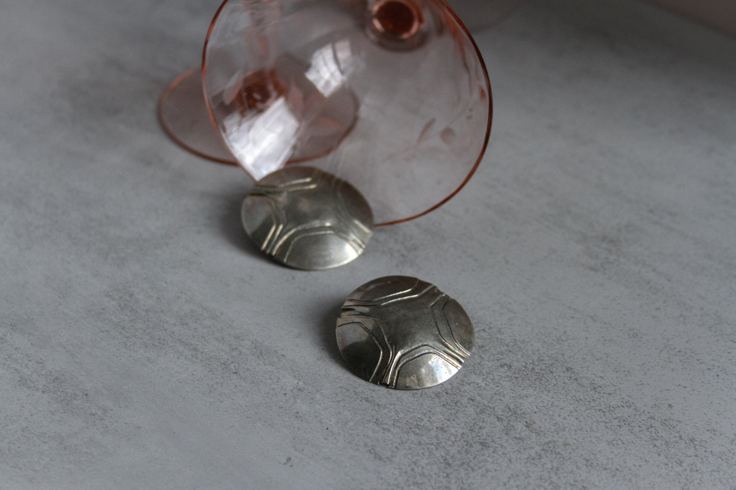 Signed Henryk Winograd Marek Sculptural Sterling Disc Earrings