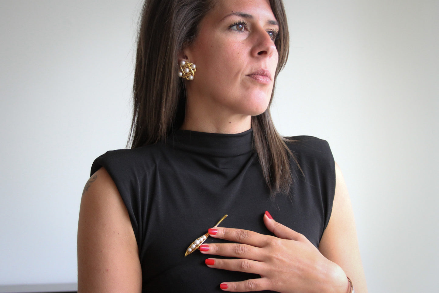 Napier Faux Pearl & Gold Clip-On Earrings