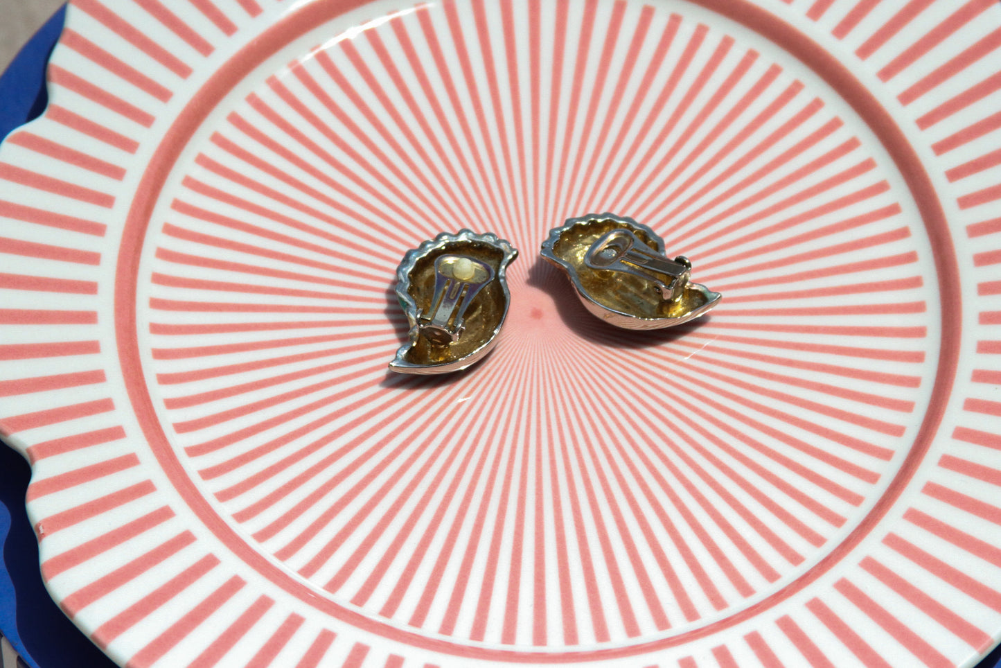 Carnival Swirl Clip-On Earrings – Multi-Color Enamel