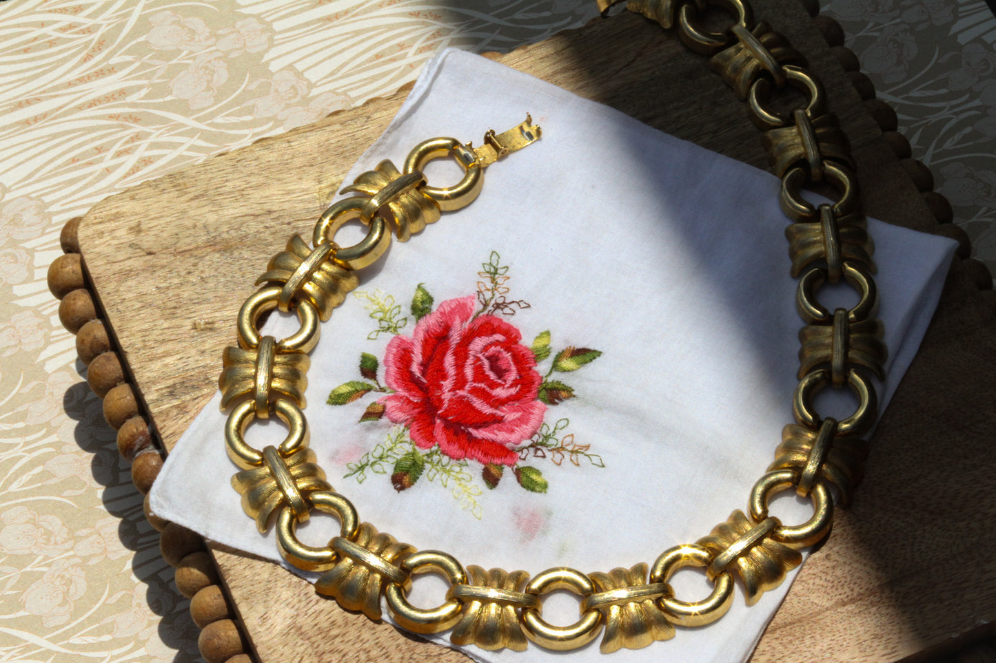 Bold & Gilded: 1980s Chunky Couture Statement Necklace