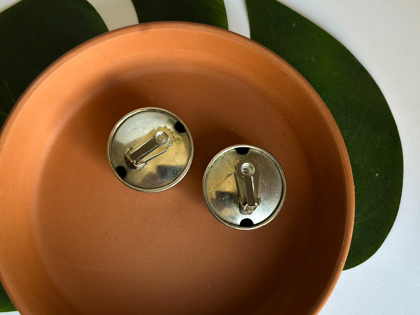 Chunky Silver Engraved Floral Earrings