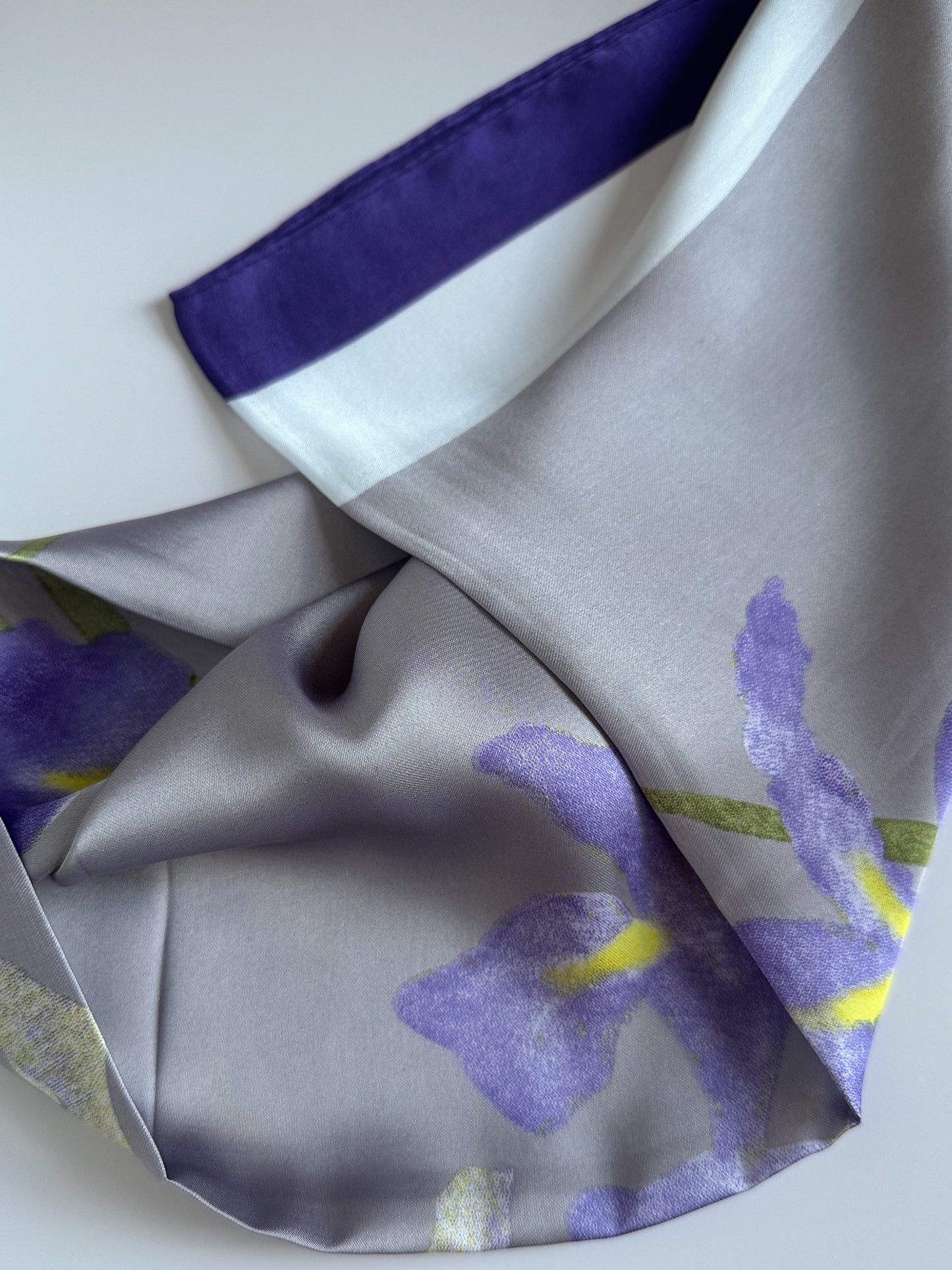 Square Silk Scarf - Purple Floral