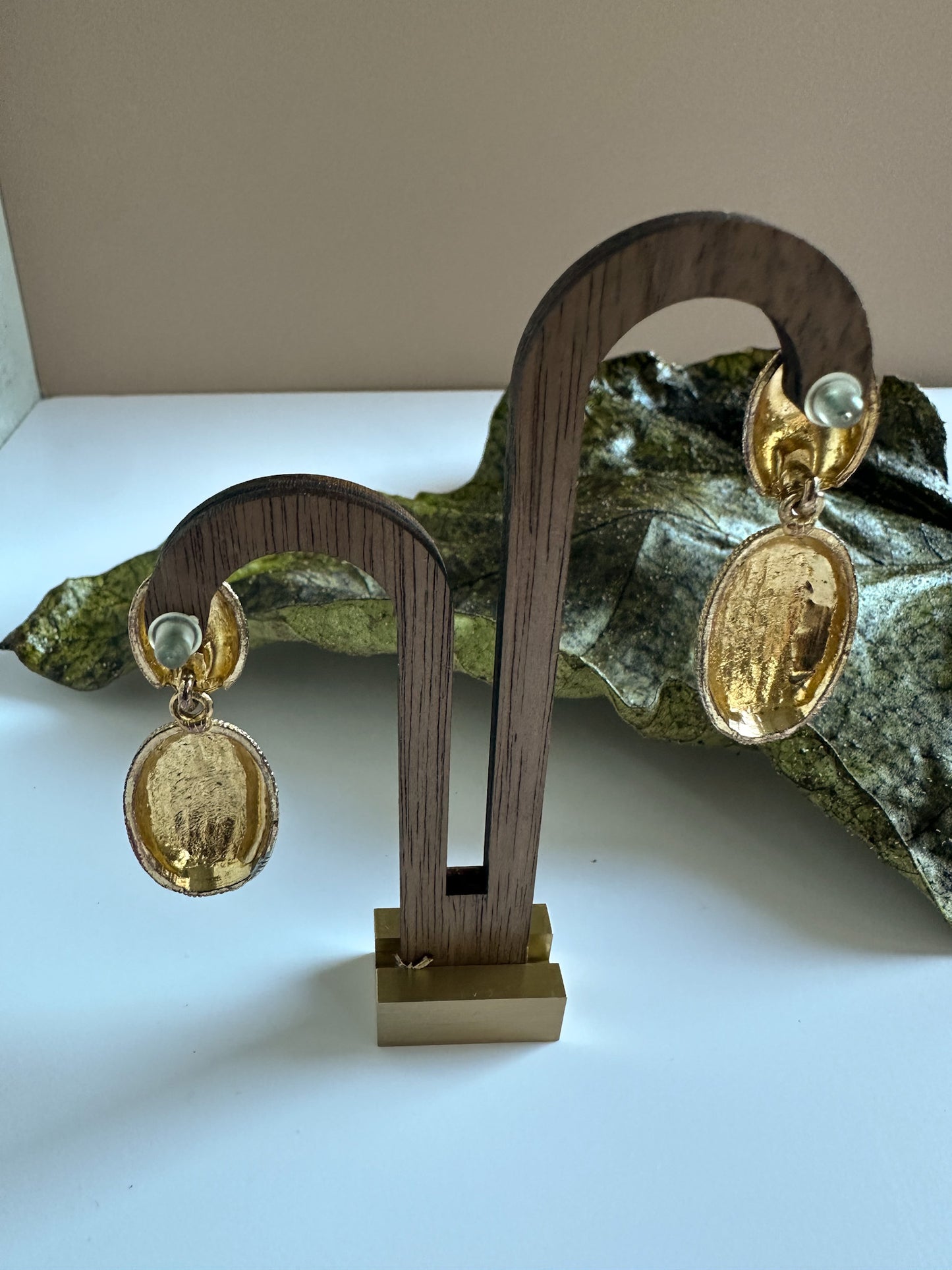 Double Oval Drop Dangle Earrings