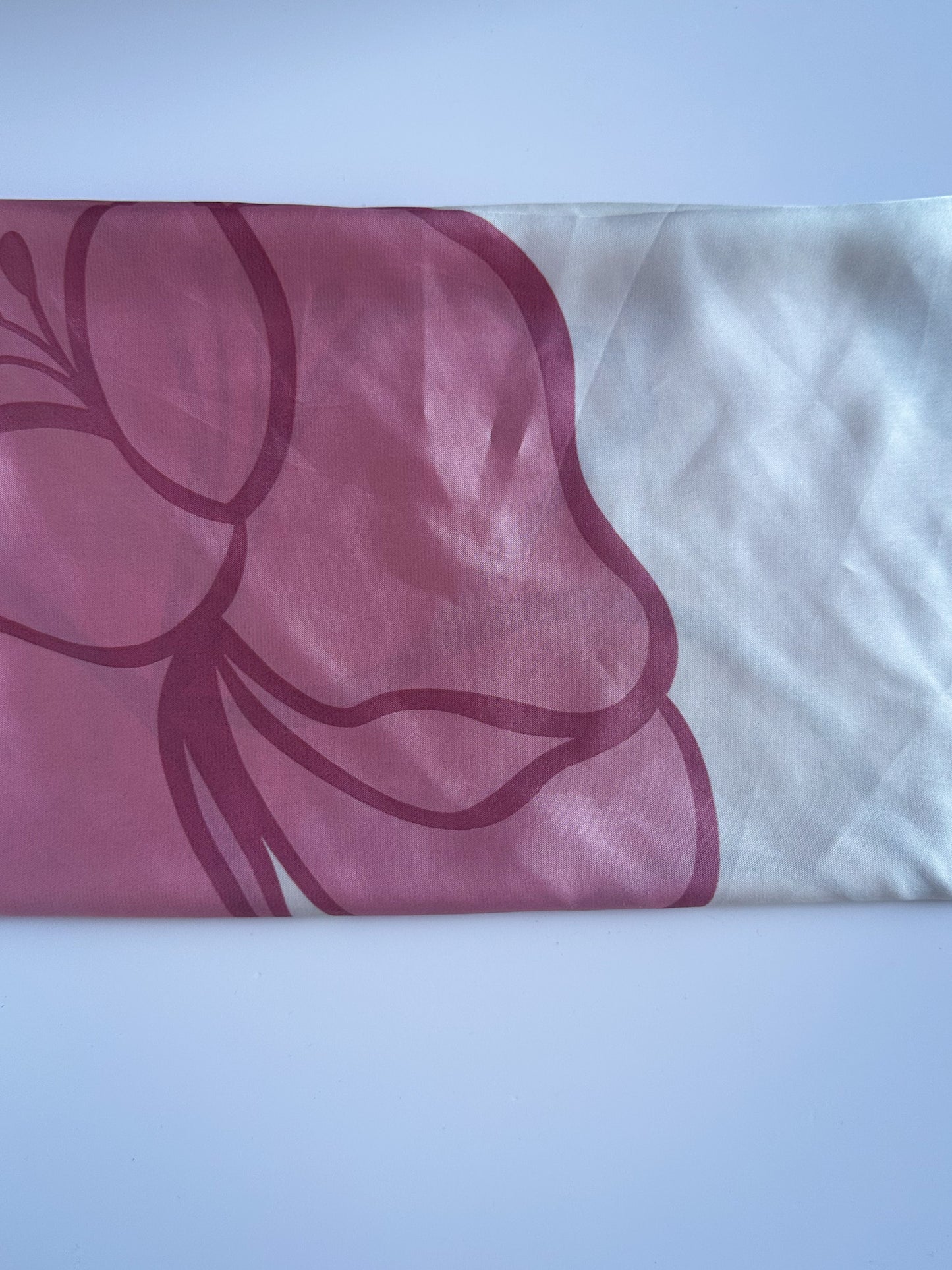 Rose Petal Silk-Blend Scarf in Pink & Ivory