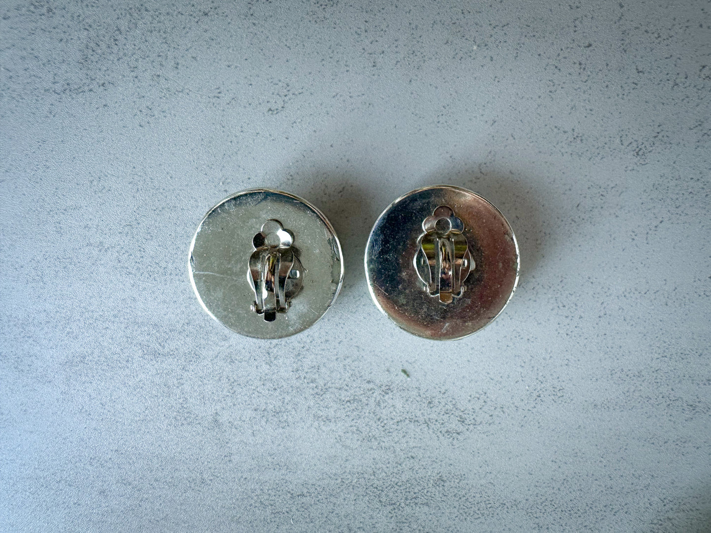 Silver-Tone Medallion Clip-On Earrings – Bohemian Etched Design