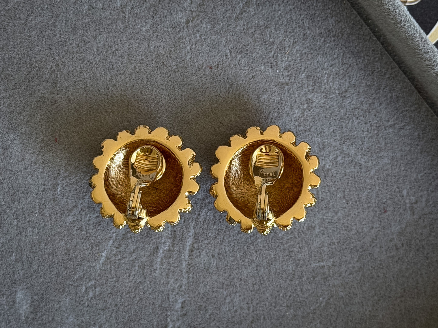 Monet Gold Textured Dome Clip-On Earrings | Sculptural Cluster Statement
