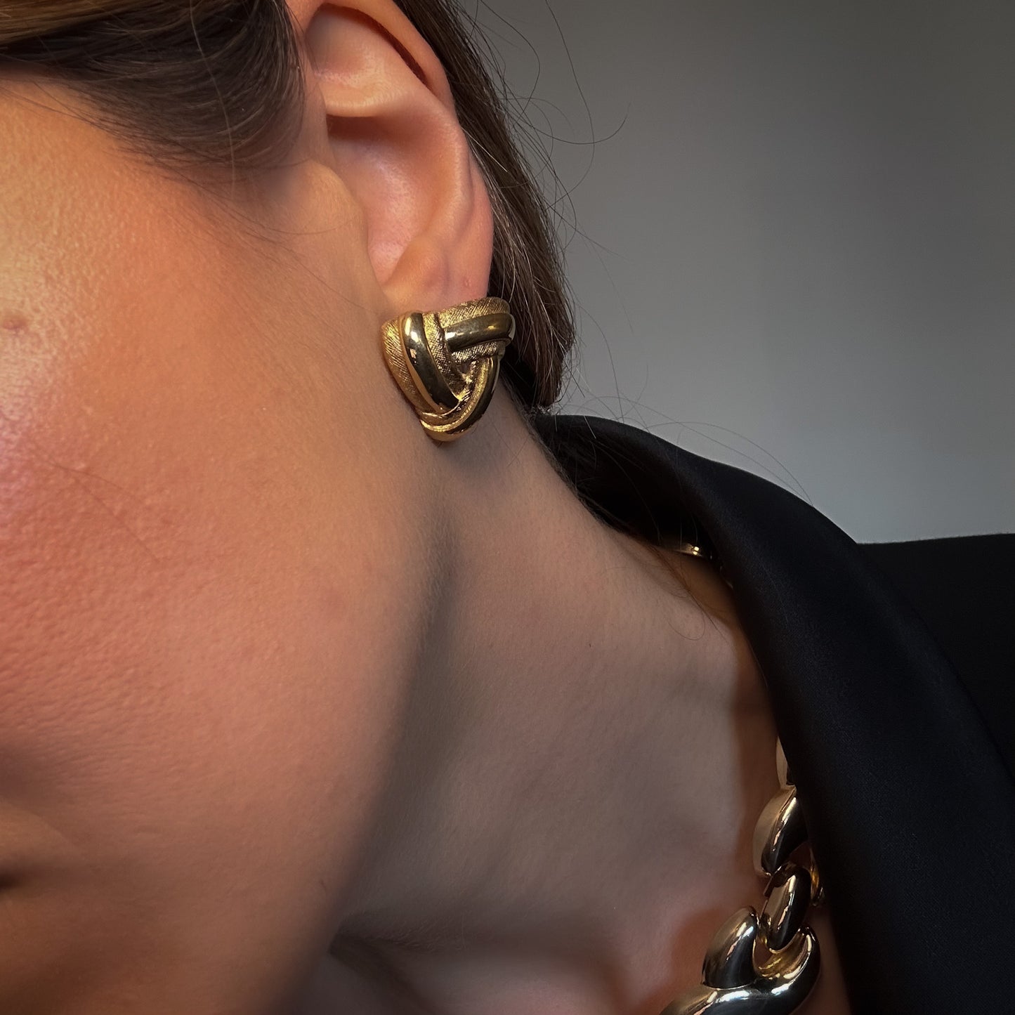 1980s Monet Triangle Earrings