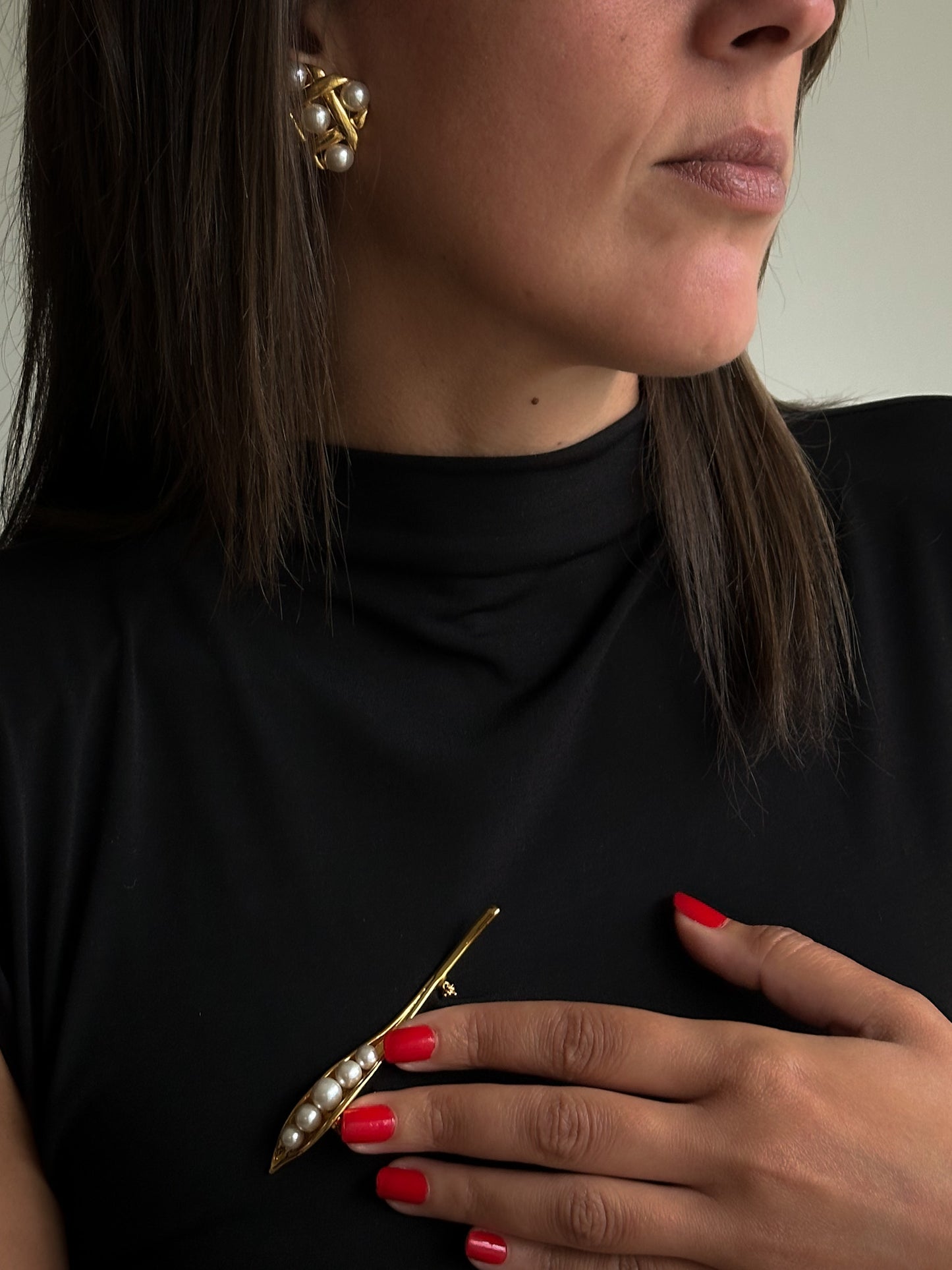 Napier Faux Pearl & Gold Clip-On Earrings