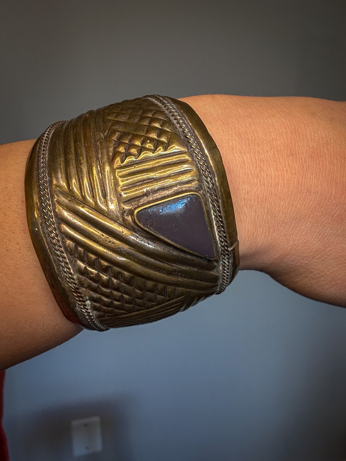 Vintage Chunky Metal Brass Bracelet