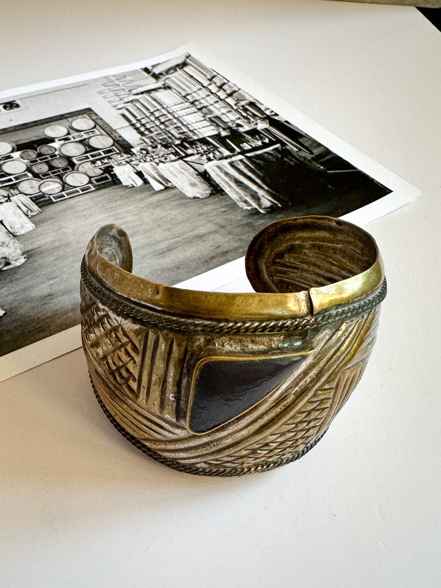 Vintage Chunky Metal Brass Bracelet