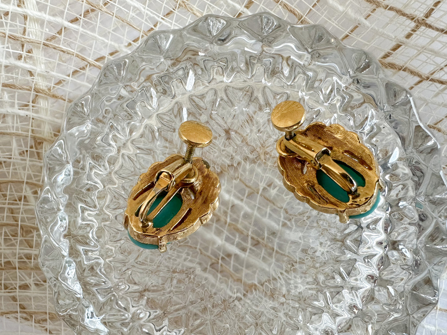 Turquoise & Rhinestone Blossom Earrings