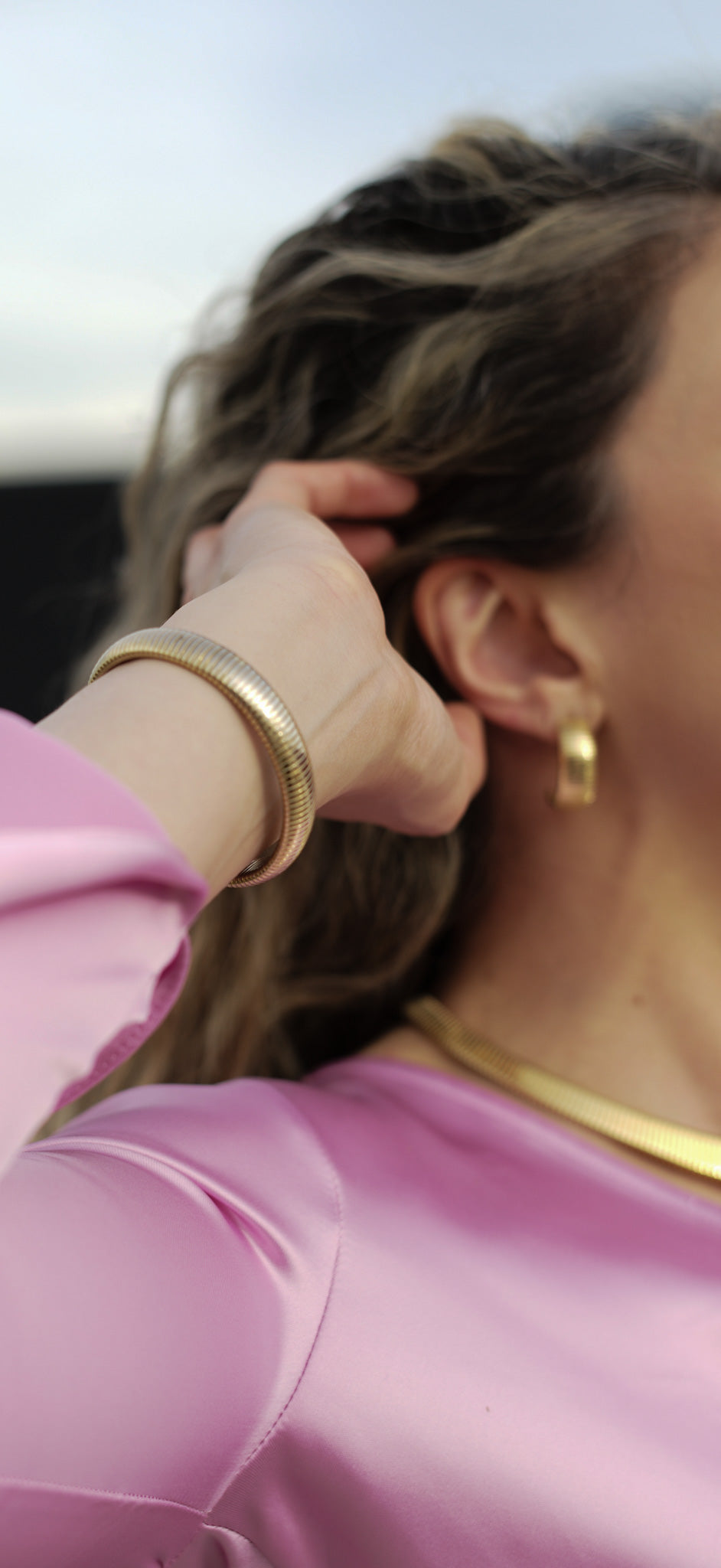 Park Lane Ribbed Gold-Tone Jewelry Set – Necklace, Earrings & Bracelet