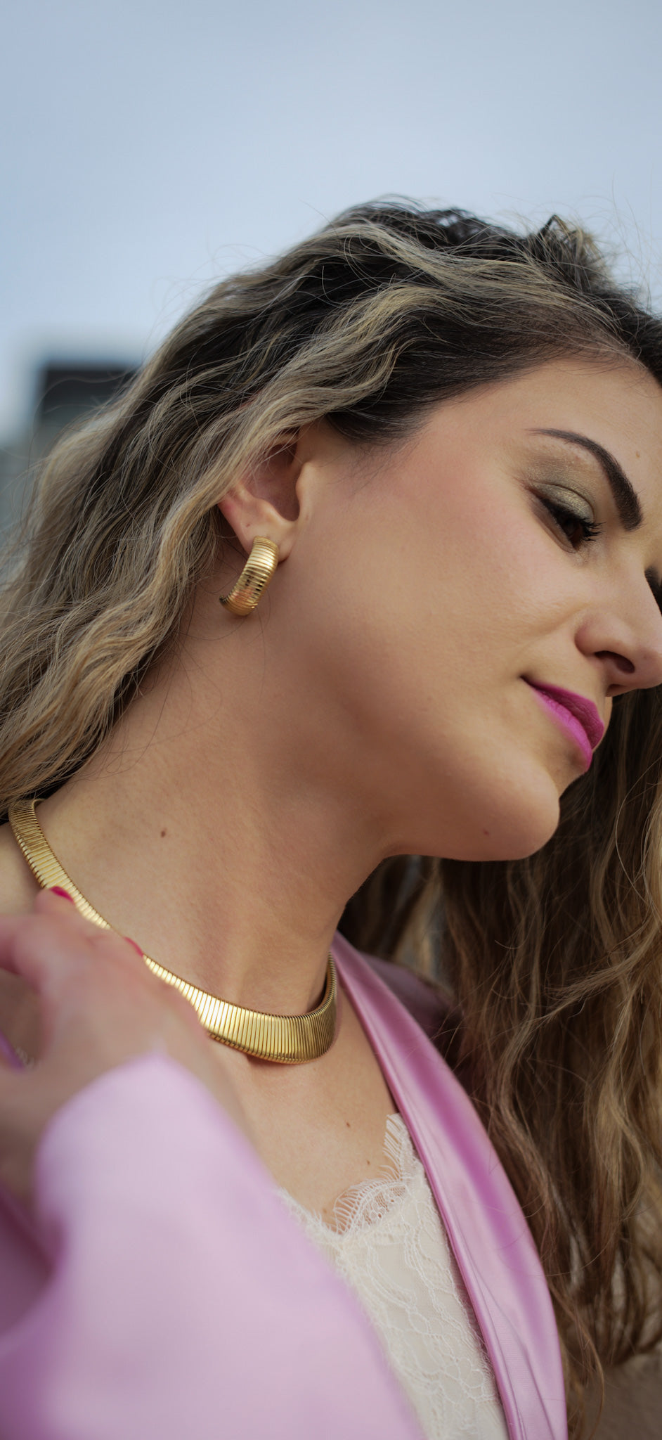 Park Lane Ribbed Gold-Tone Jewelry Set – Necklace, Earrings & Bracelet