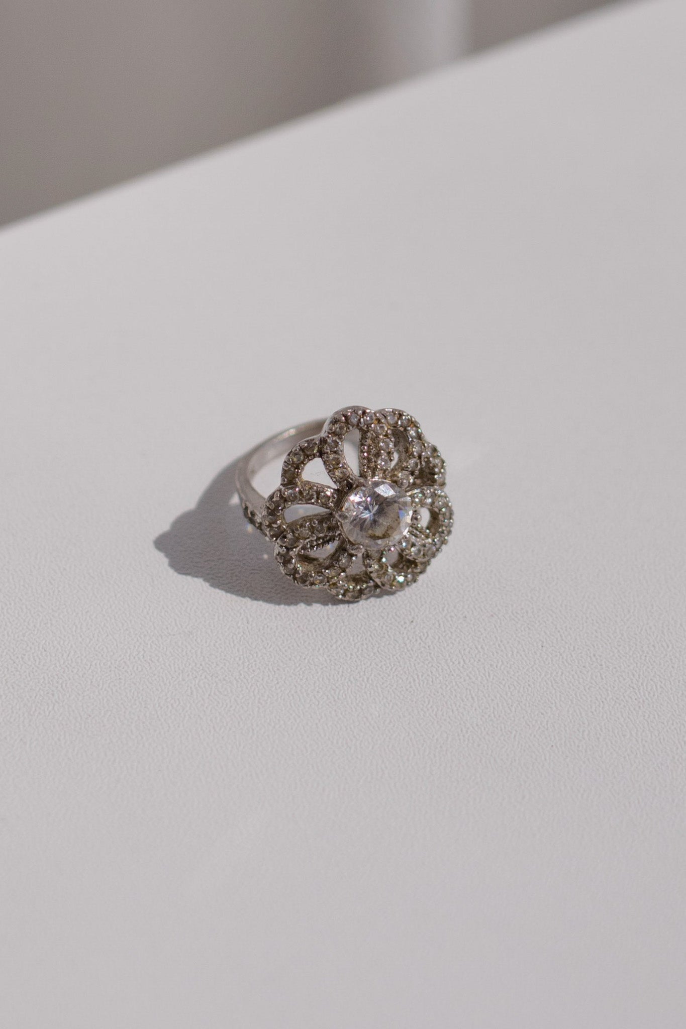 Floral Rhinestone Ring