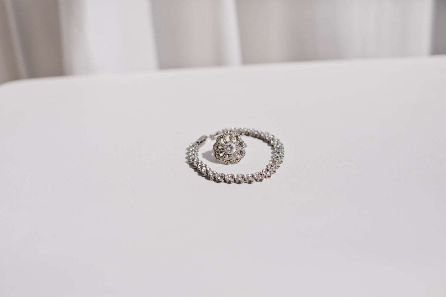 Silver-Tone Rhinestone Tennis Bracelet