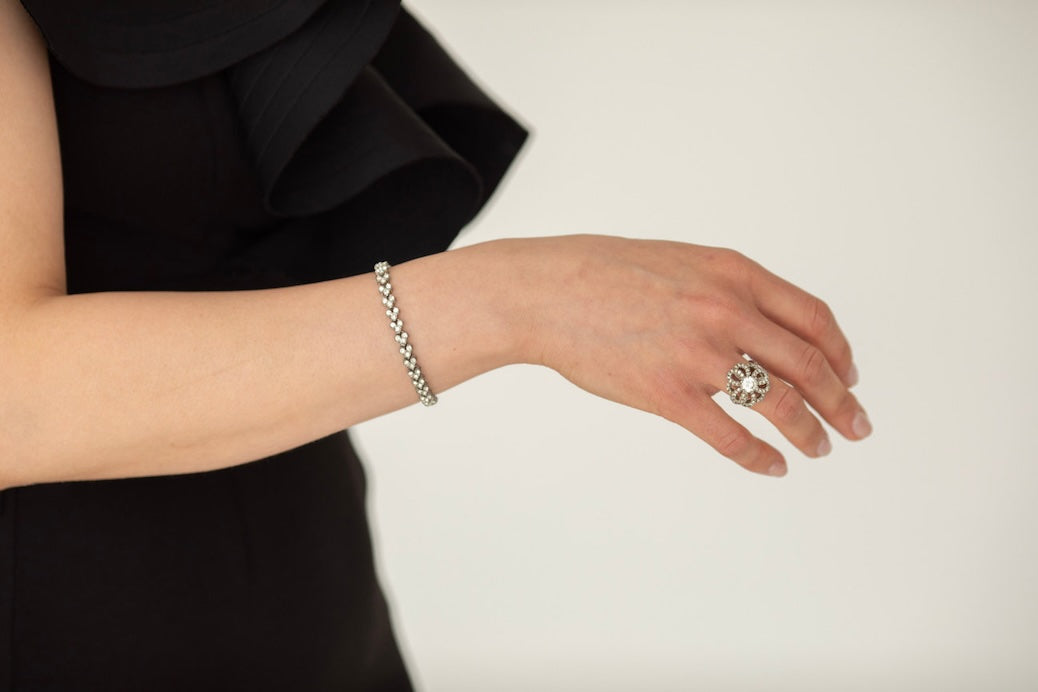 Silver-Tone Rhinestone Tennis Bracelet