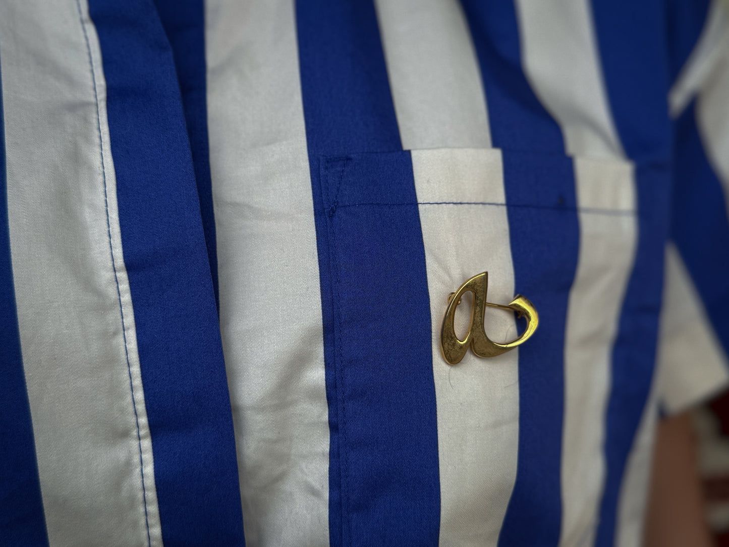 Abstract Gold “a” Shaped Brooch