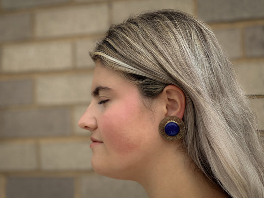 Blue Clip-on Lapis Earrings