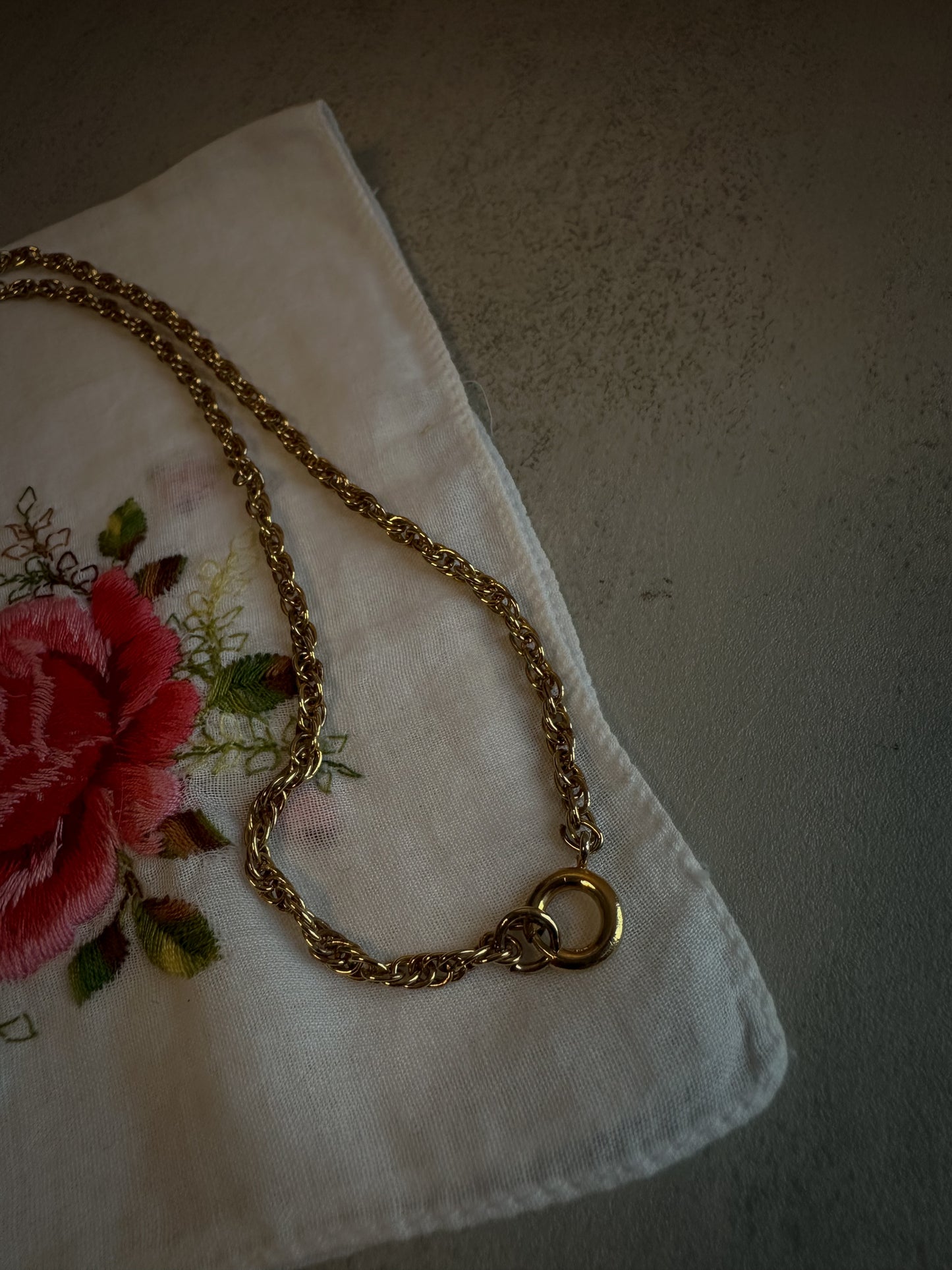 Spiral Medallion Pendant Necklace in Gold Tone