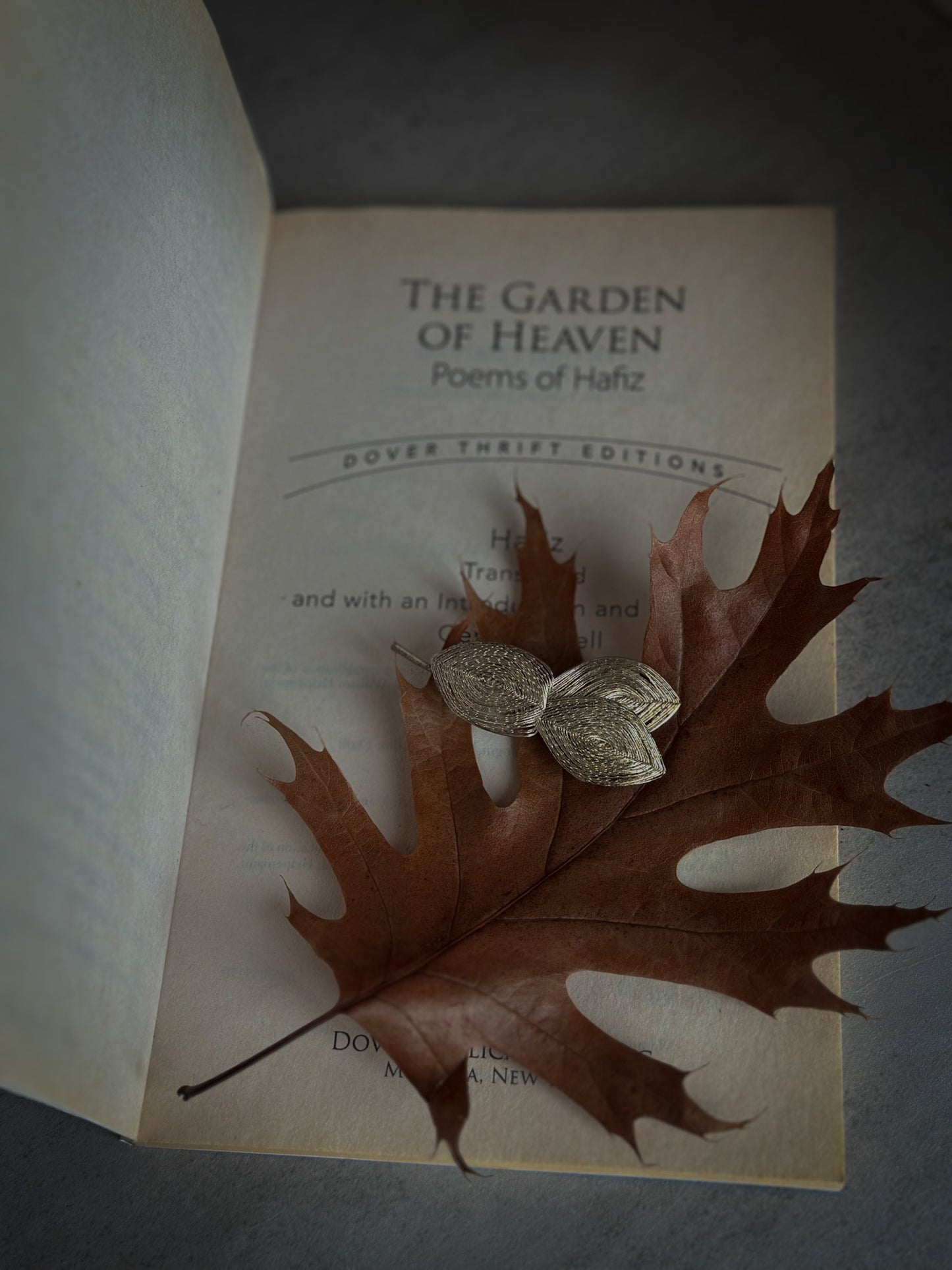 Silver Filigree Leaf Brooch