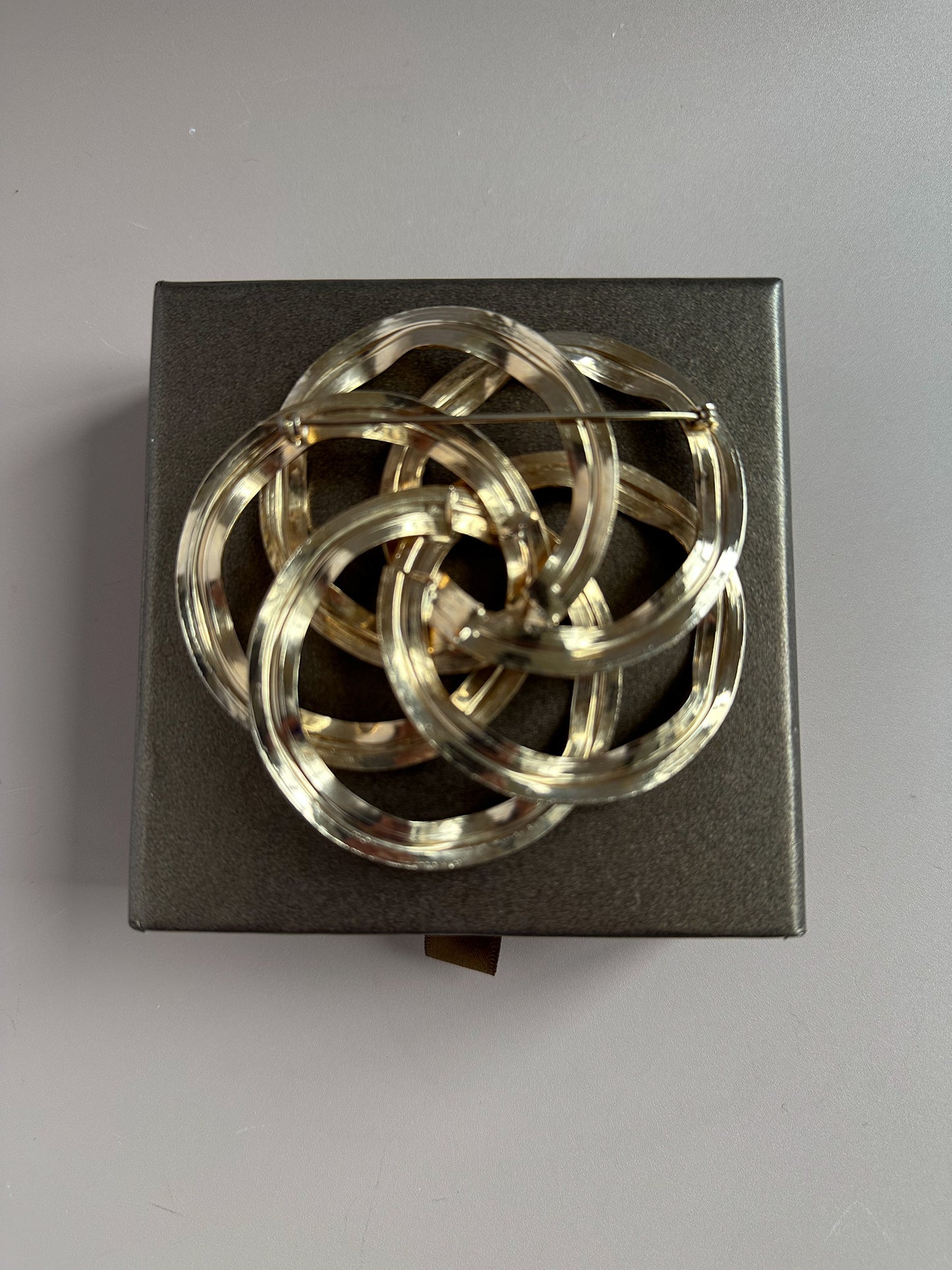 1960's Abstract Mid Century Spiral Gold Brooch