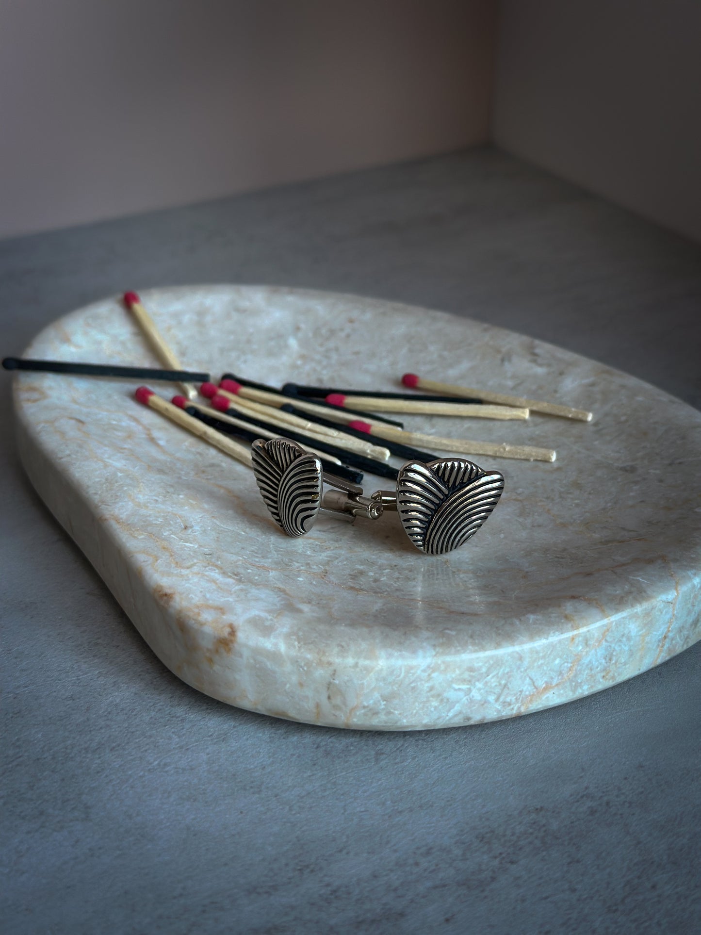 1970s Modernist Silver-Tone Cufflinks