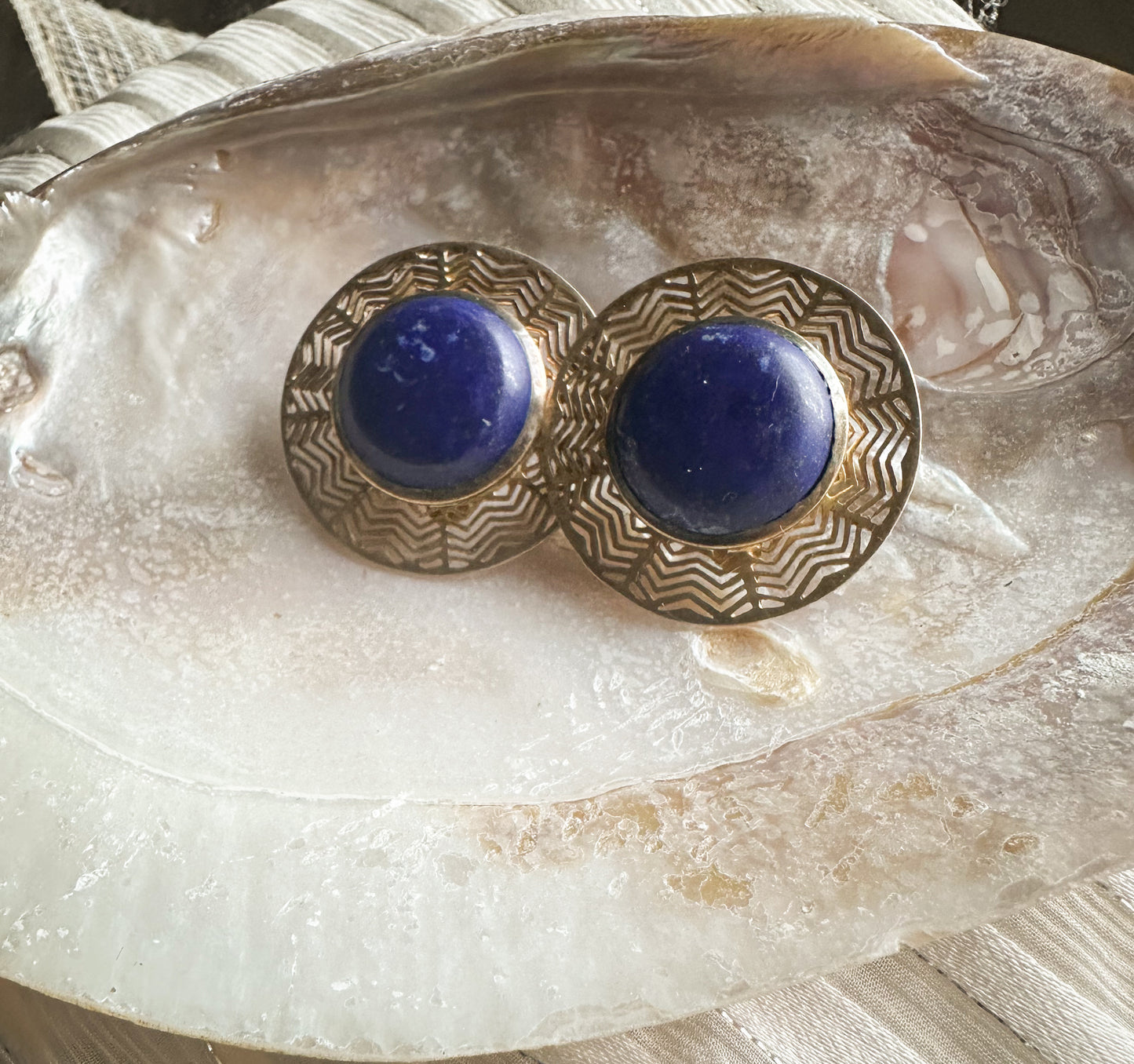 Blue Clip-on Lapis Earrings