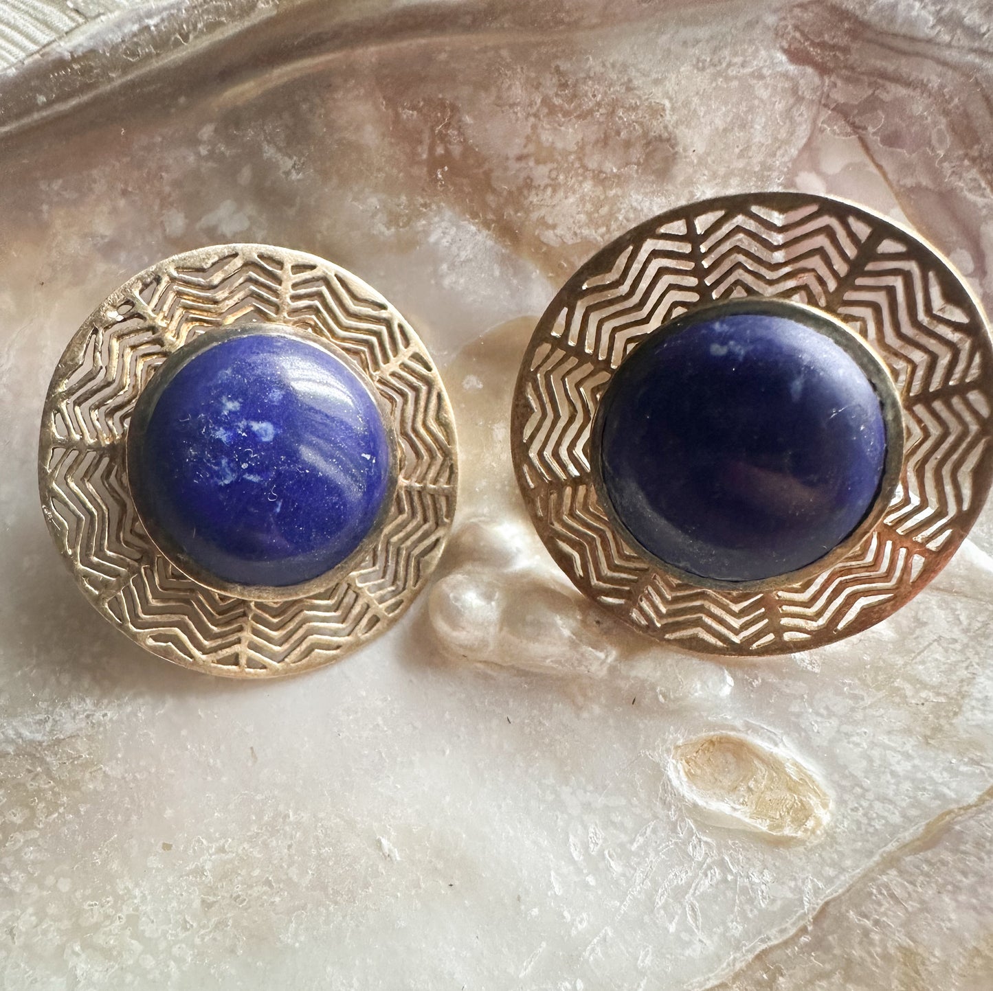 Blue Clip-on Lapis Earrings