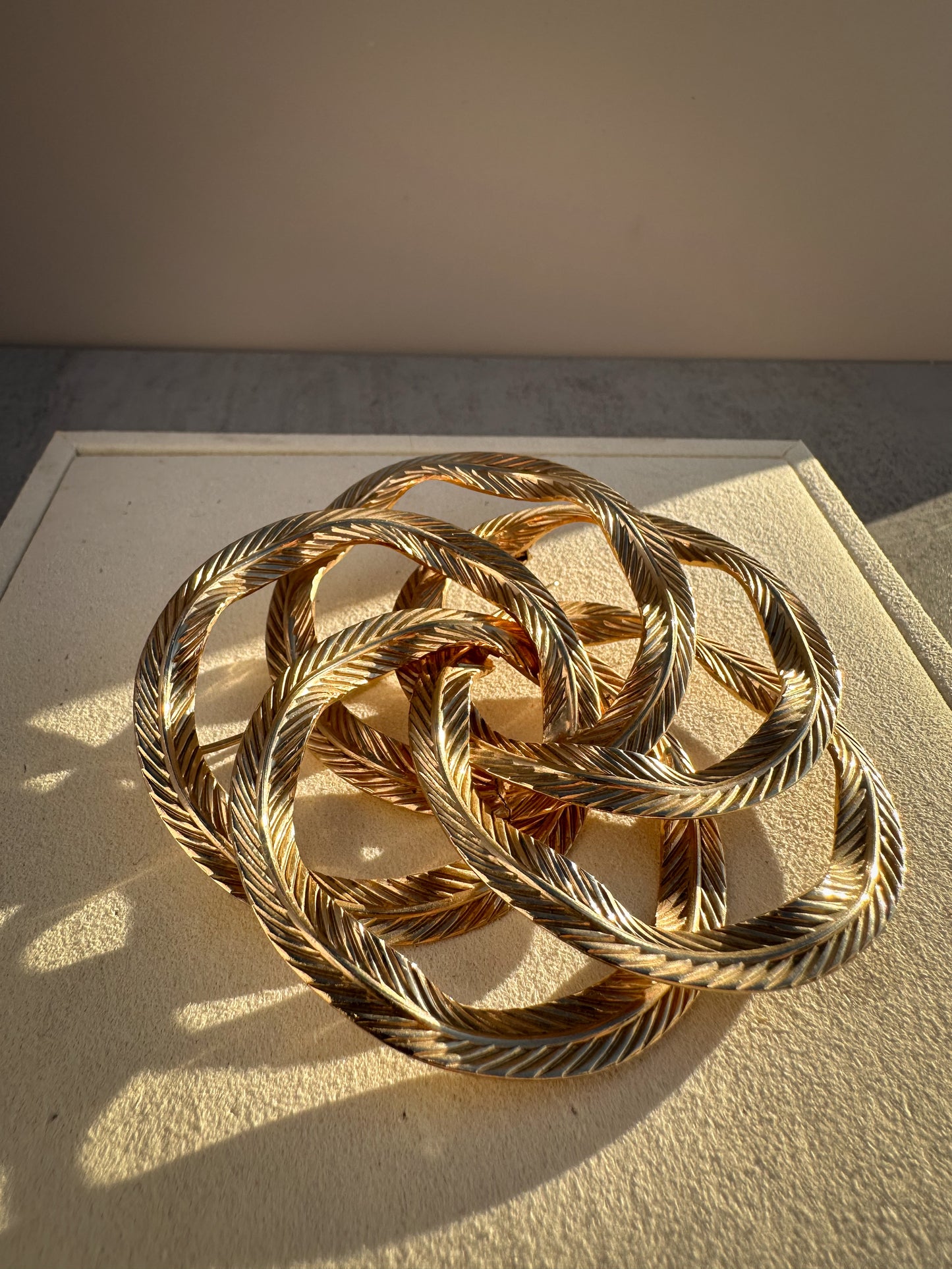 1960's Abstract Mid Century Spiral Gold Brooch