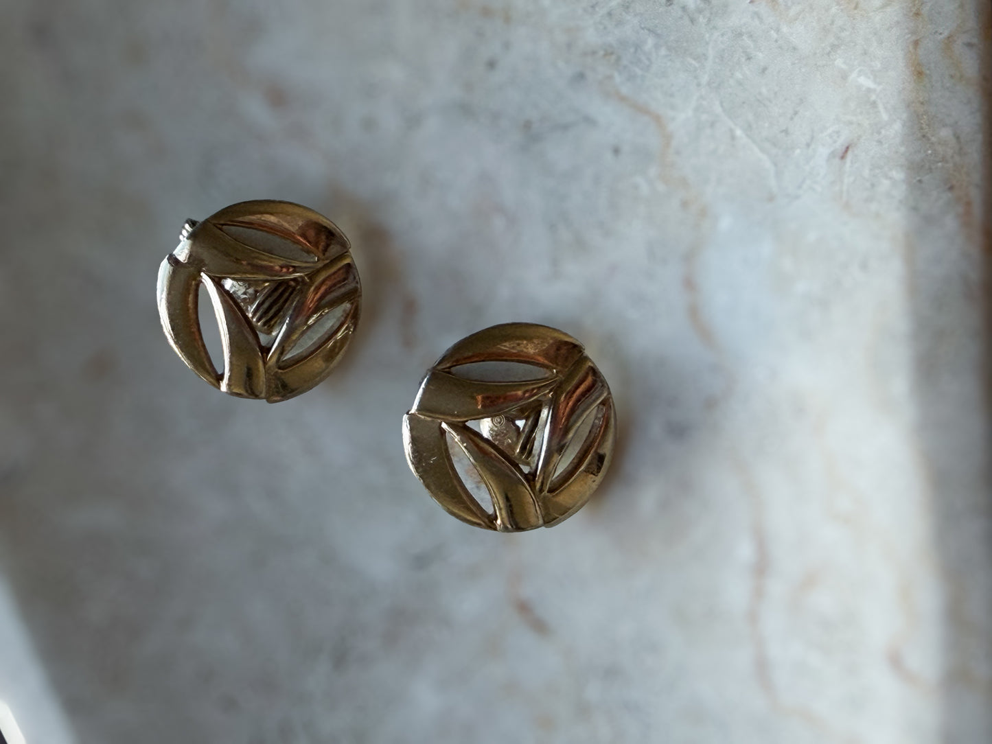 Monet Gold-Tone Clip-On Earrings | Sculptural Round Geometric Design