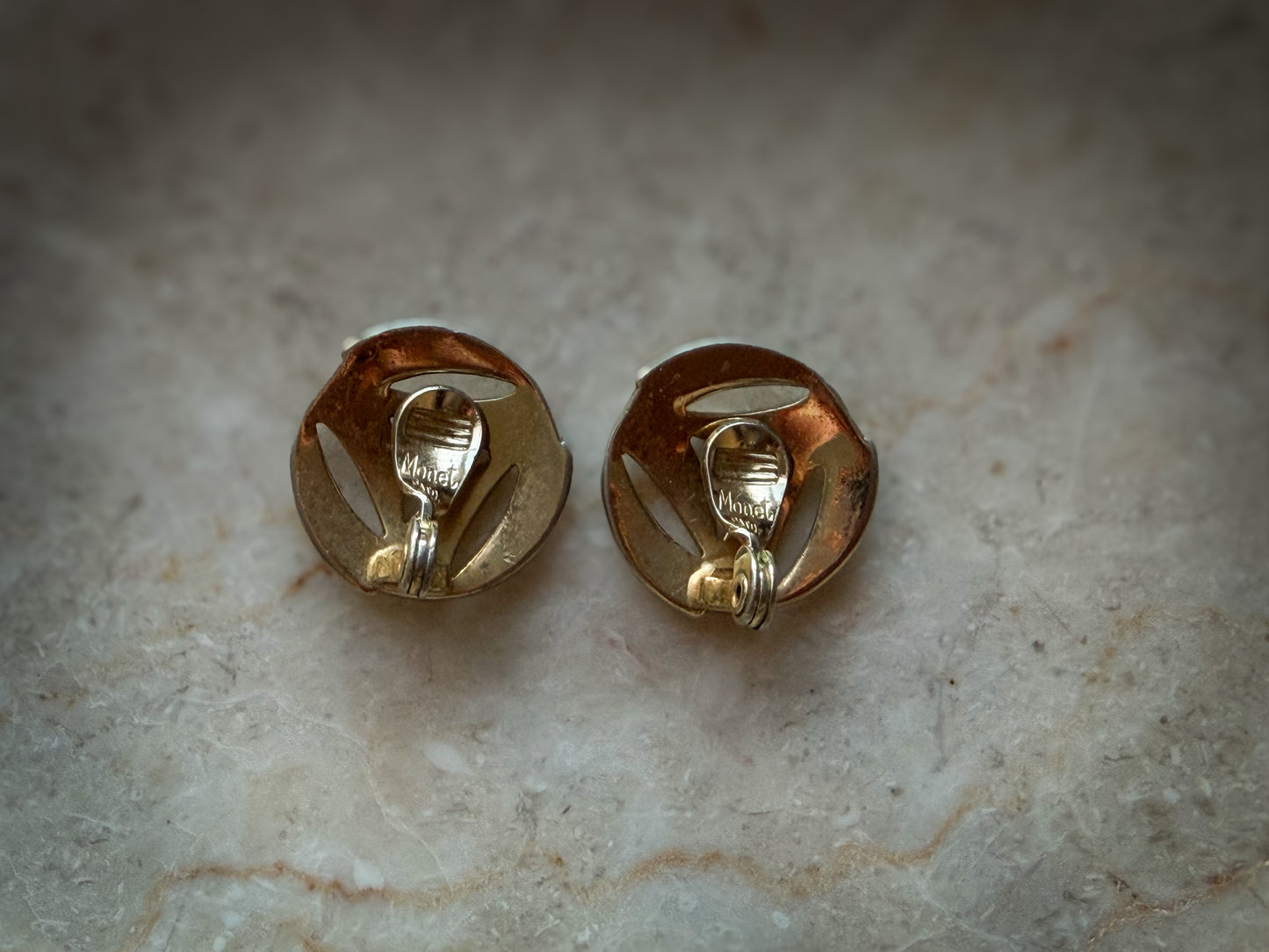 Monet Gold-Tone Clip-On Earrings | Sculptural Round Geometric Design